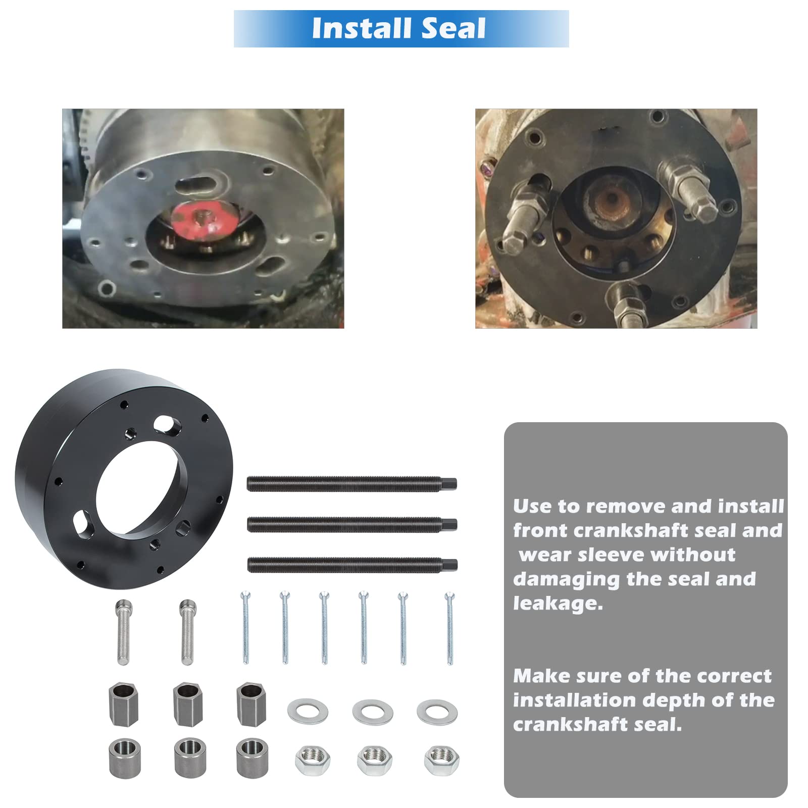 4918991 Crankshaft Front Seal & Wear Sleeve Remover Installer For Cummins Isx15 Isx12