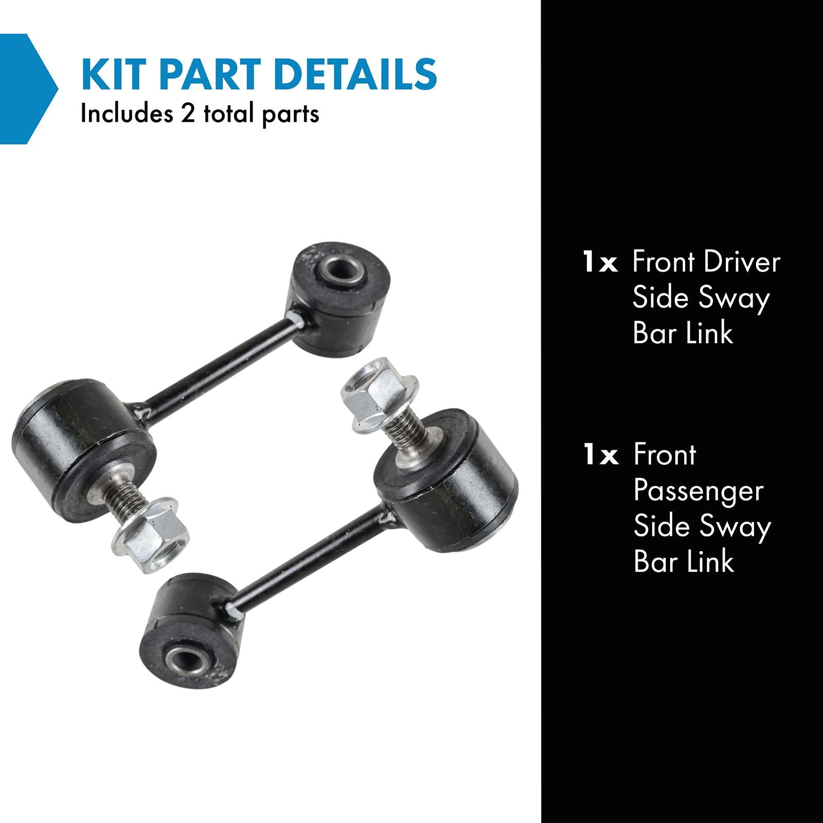 Trq Front Sway Bar Stabilizer Link Set Compatible With 1998-2000 Volkswagen Beetle 1999-2006 Golf 1999-2005 Jetta
