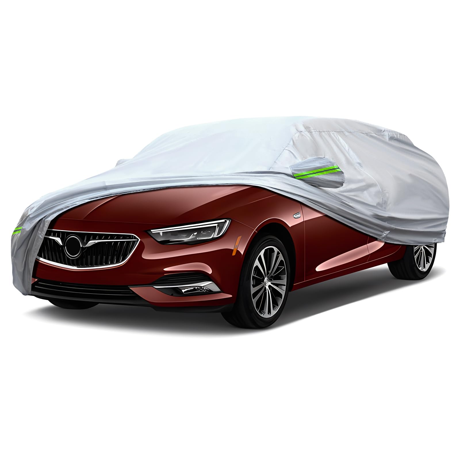 Quyddc Full Car Cover Universal 6 Layers Outdoor Thicked All Weather Cover, Sunshield, Waterproof, Snow Proof, Uv Proof, Scratch