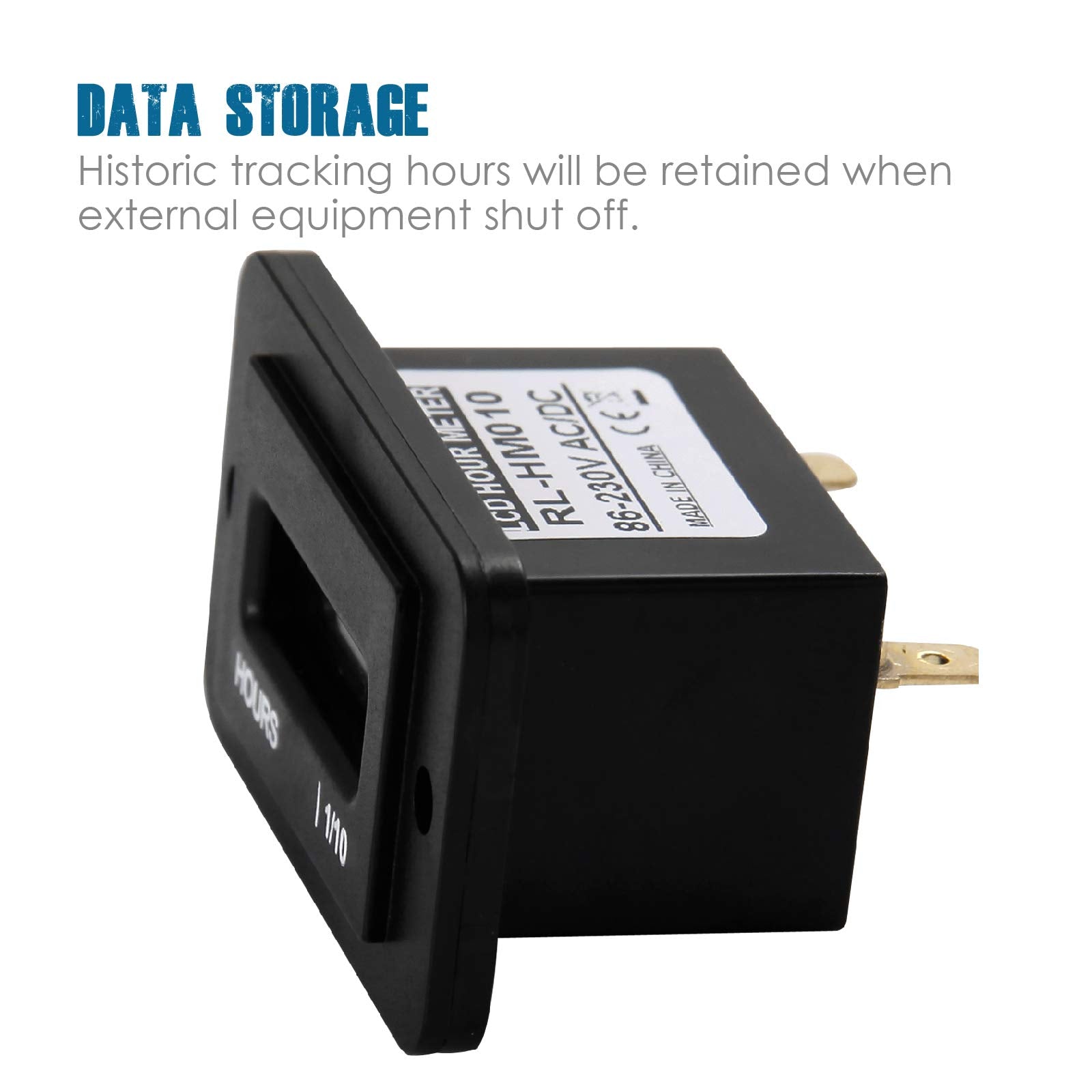 Runleader Digital LCD Hour Meter, AC 86V to 230V, Total Hours Resettable, Use for ZTR Lawn Mower Tractor Generator Golf cart Clu