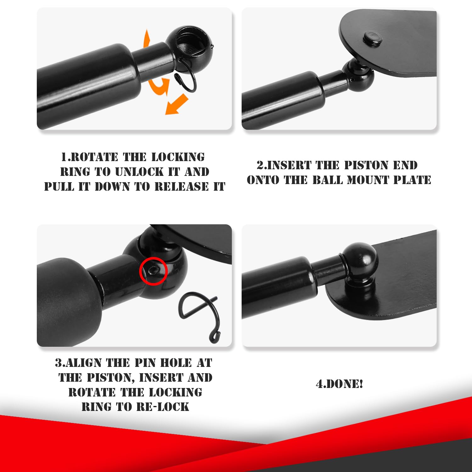 KitsPro Truck Tailgate Assist Accessories Compatible with 2017-2024 Ford F-250 F-350 Super Duty Tailgate Damping Strut Accessori