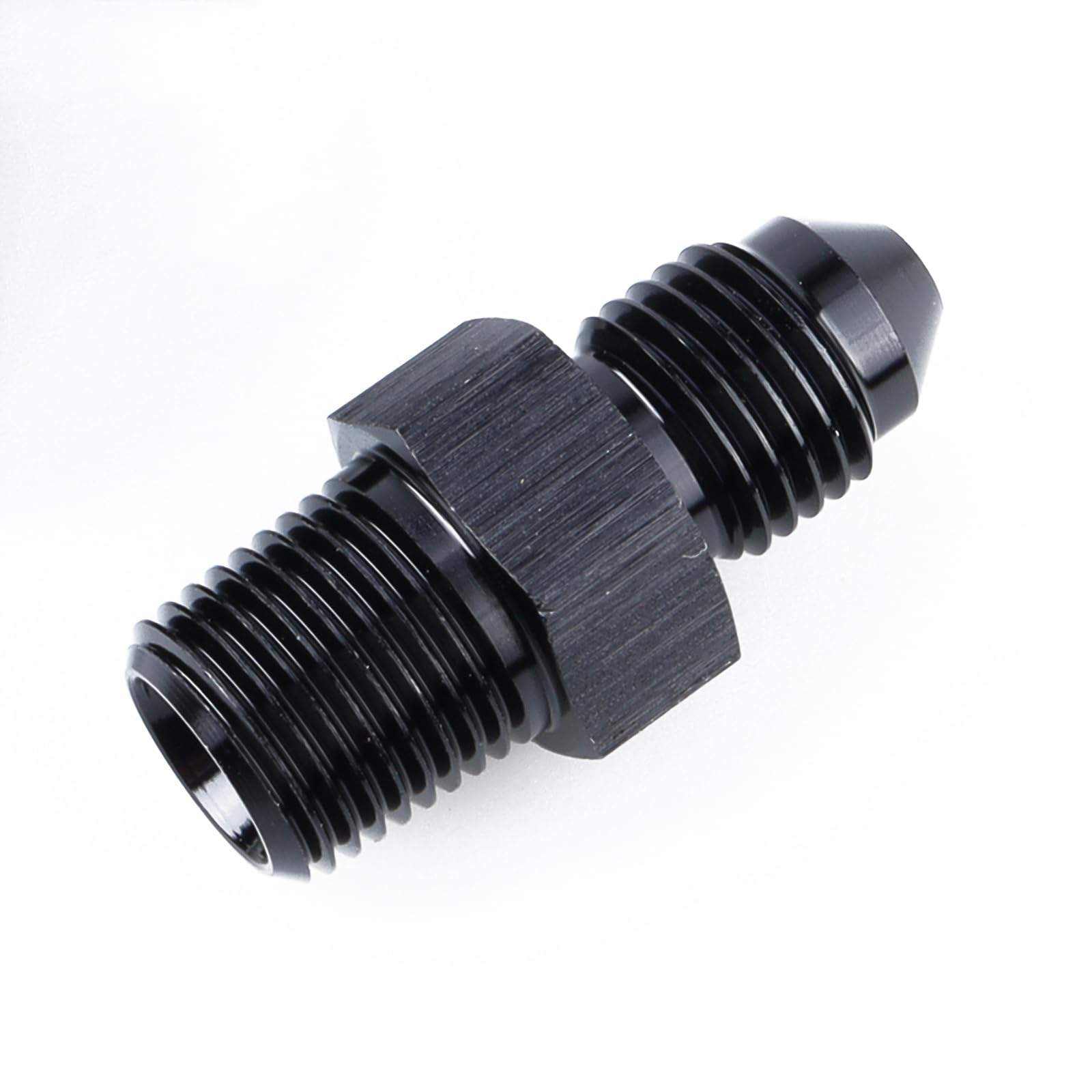 Ac Performance Male 1/8'' Npt To -3 An Flare Adapter Straight Aluminum Black