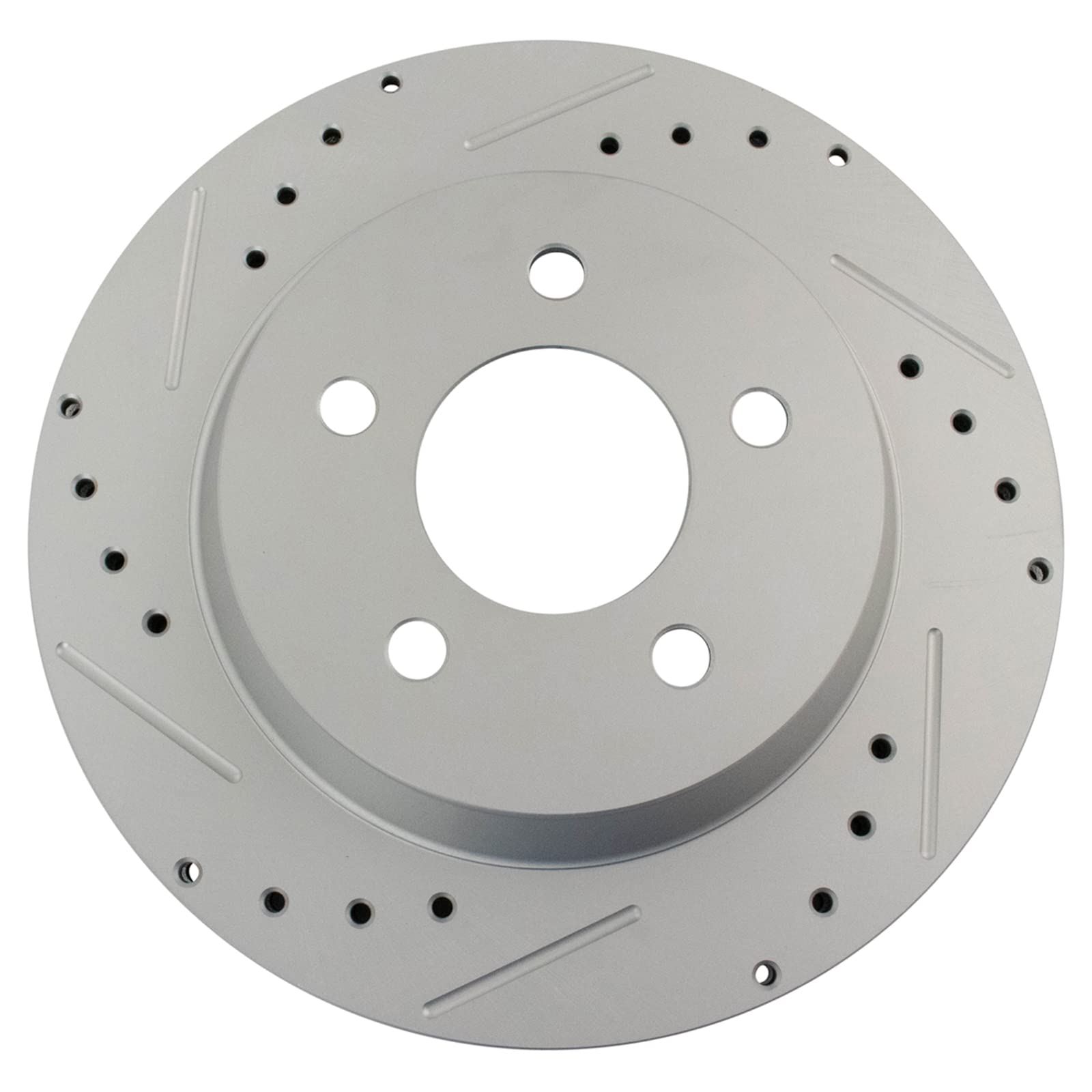 Trq Rear Performance Brake Rotors Set Premium G-Coated Cross Drilled & Slotted Compatible With 1994-2004 Ford Mustang