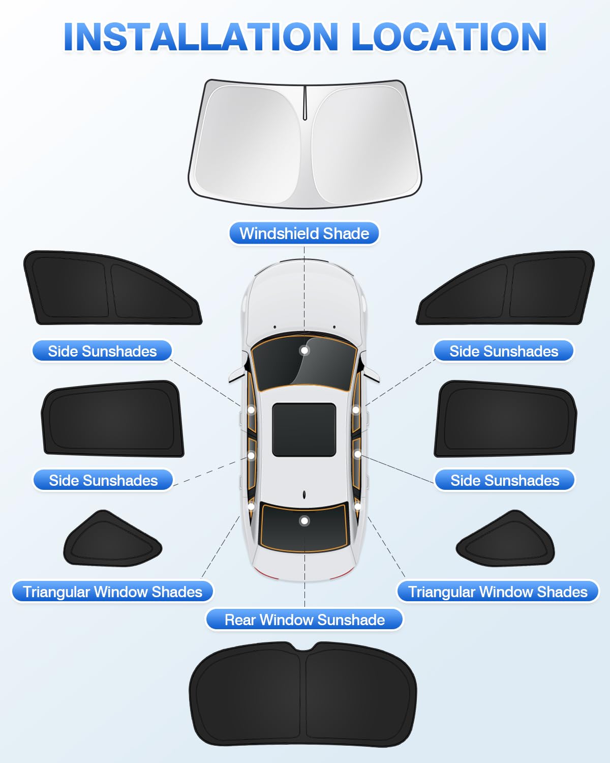 Canvcle Sunshades For Honda Hrv 2023-2024 2025 Hr-V Accessories Windshield Sun Shade Side Rear Window Shade Cover Sun Visor Shie
