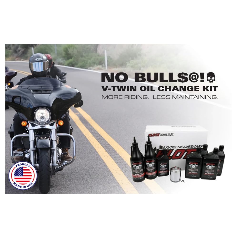Klotz 20W-40 Synthetic Oil Change Kit for Indian Thunderstroke V-Twin Motorcycle (6 Quarts), 1 Filter, 2 Washers - KH-123