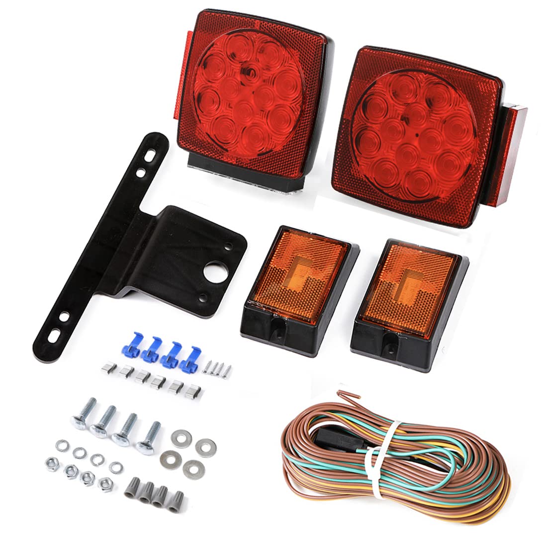 CZC AUTO 12V Submersible LED Trailer Tail Light Kit for Under 80 Inch Trailer Boat utility Trailer Waterproof (Trailer light kit