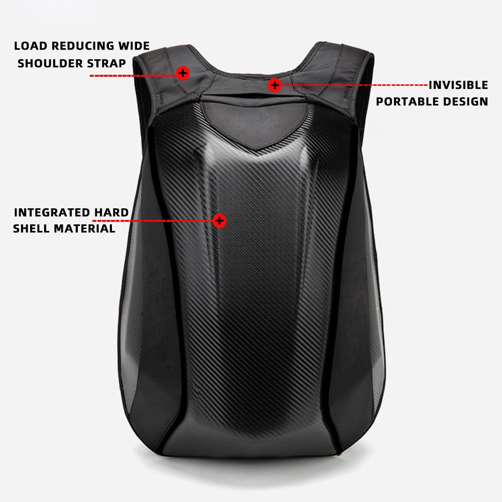 Motorcycle Backpack Waterproof Hard Shell Helmet Backpack Carbon Fiber Riding Backpack For Men Motorcycle Accessories