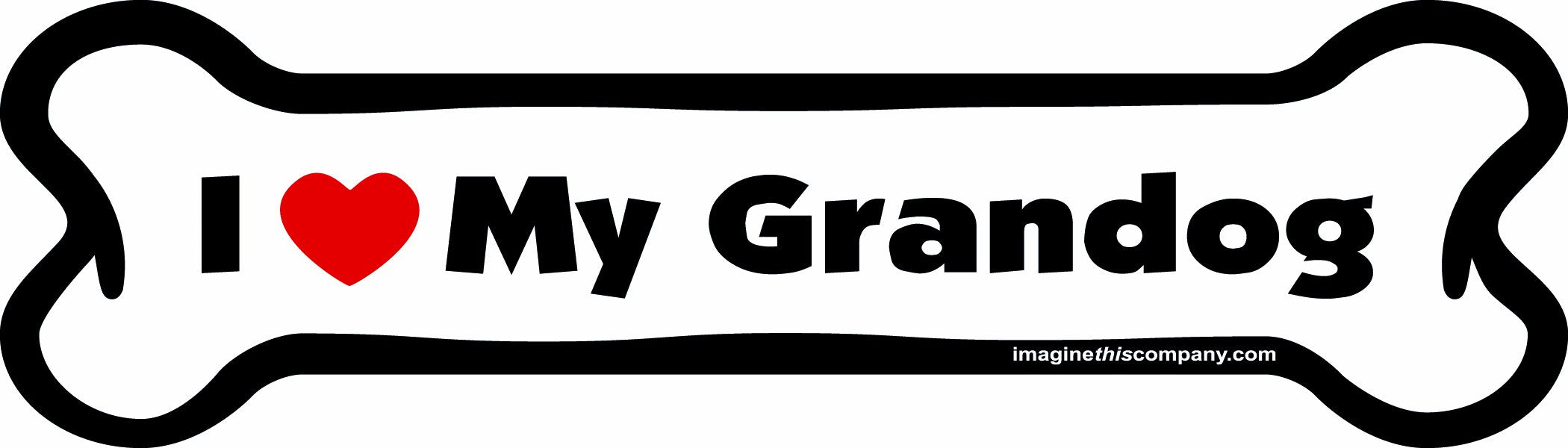 Imagine This I Love My Grandog Bone Car Magnet, 2-Inch By 7-Inch