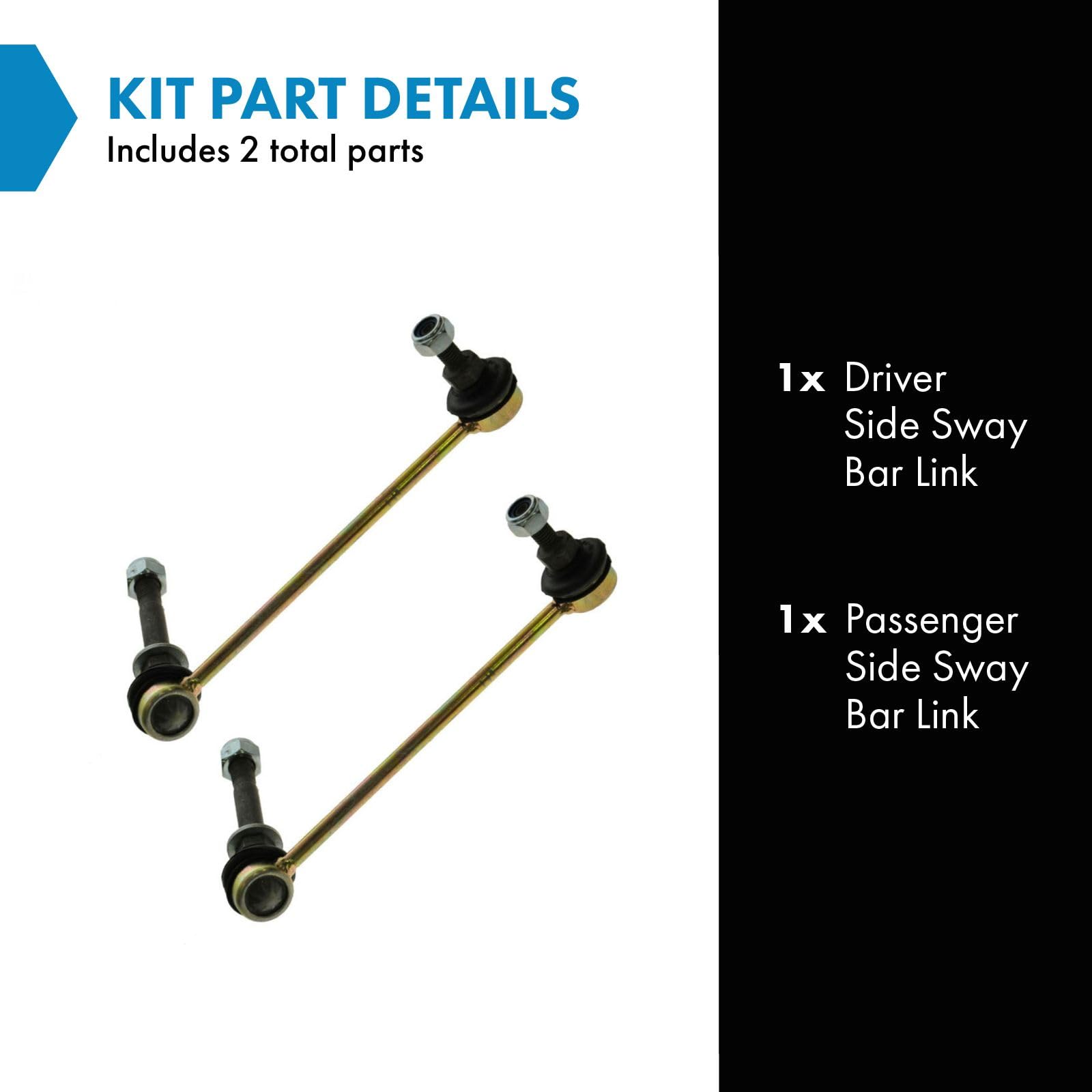 Trq Driver & Passenger Side Sway Bar Stabilizer Link Set Compatible With 1999-2005 Porsche 911 1997-2004 Boxster