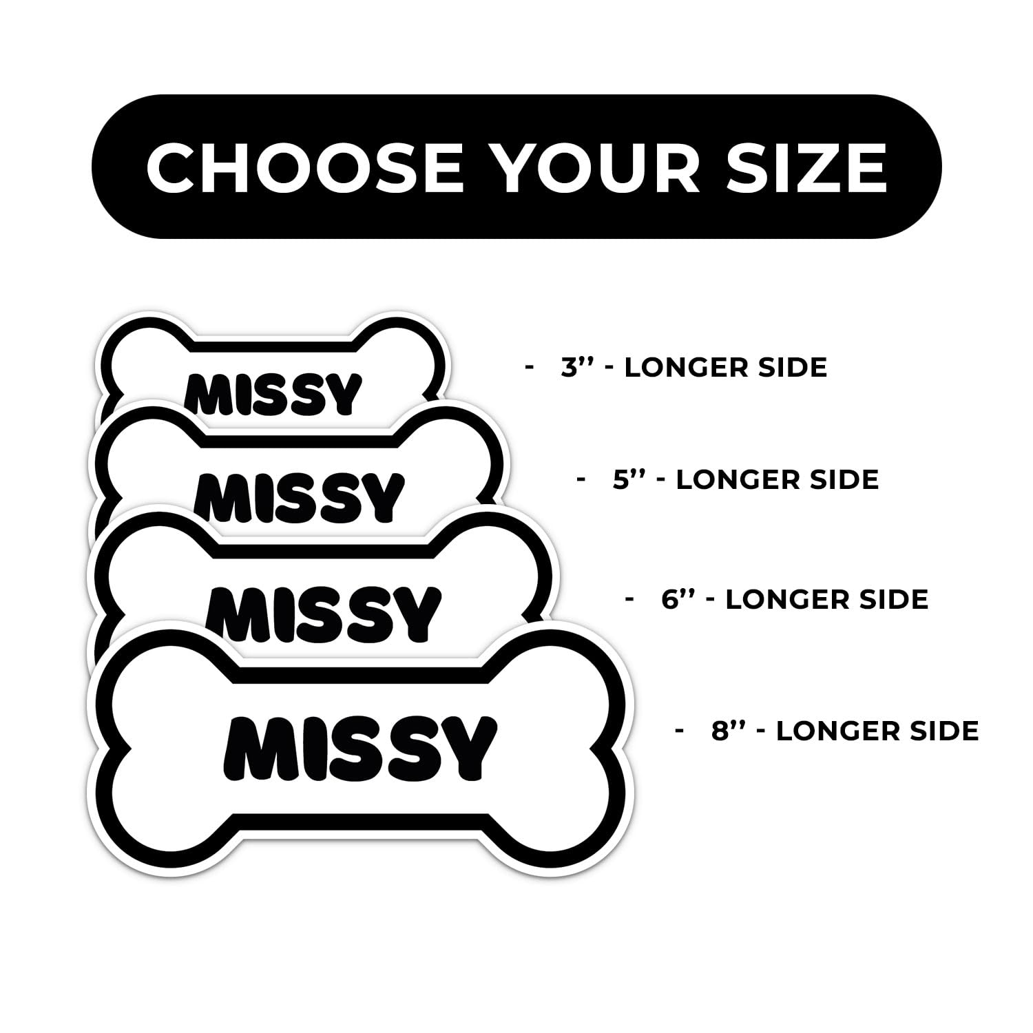 Missy Dog Name Sticker - Waterproof Vinyl Decal For Car Bumper, Laptop, Water Bottle, Wall, And Window, Size - 6'' Longer Side
