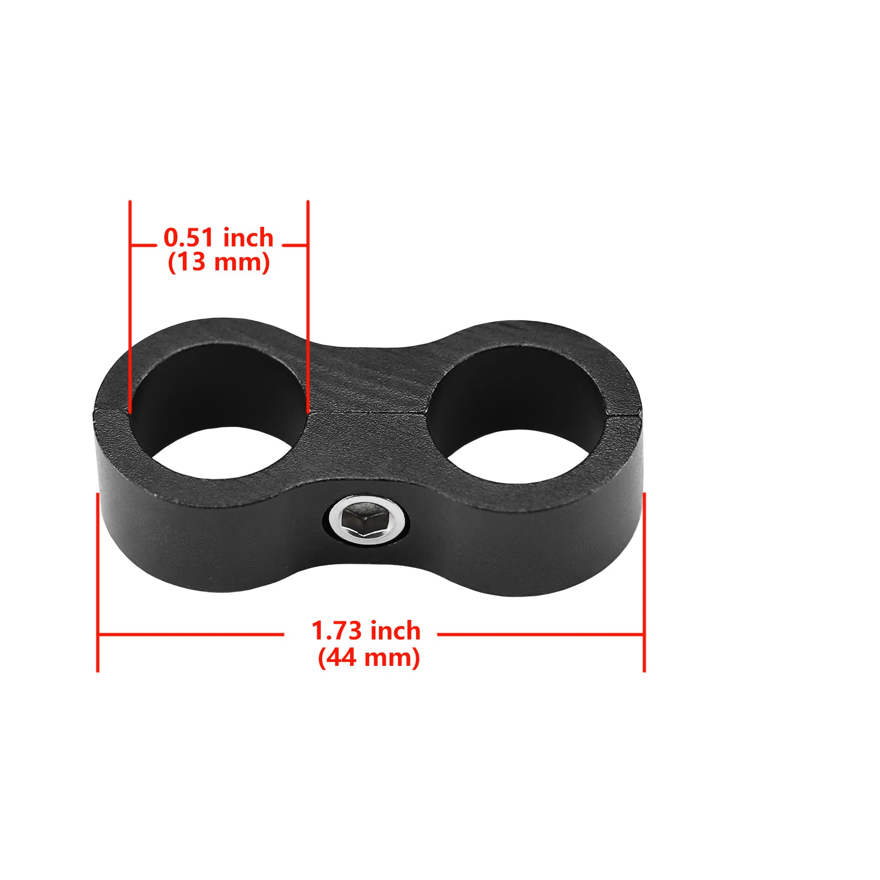 Ucreative 8Pcs 6An Cpe Fuel Hose Separator Clamp An6 Cpe Line Mounting Clamp Aluminum Black