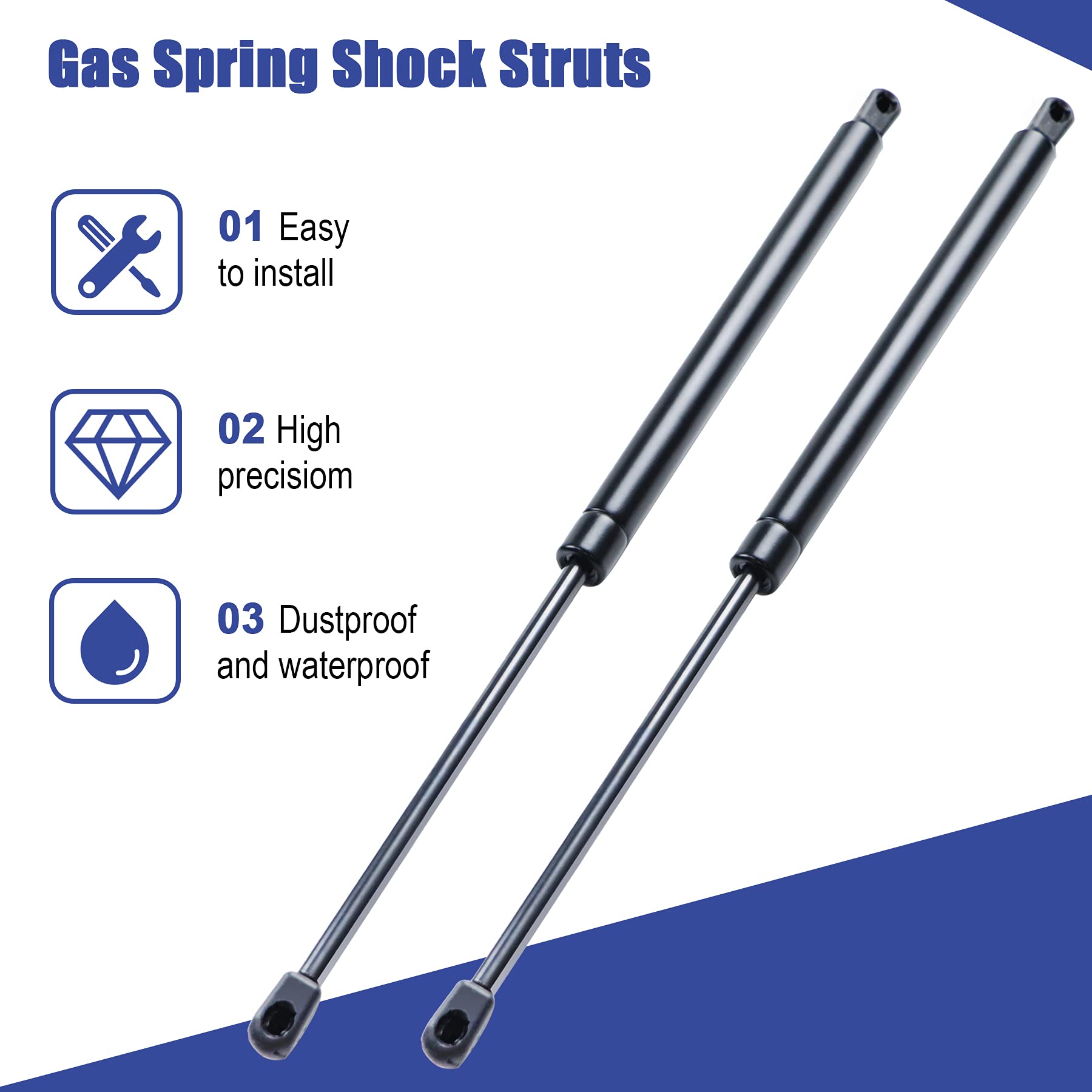18.5' 40Lbs/178N Universal Gas Spring Shock Struts Lift Supports For Lid Stay Prop Replacement For Camper Shell Shocks, Canopy, Tool Box, Truck