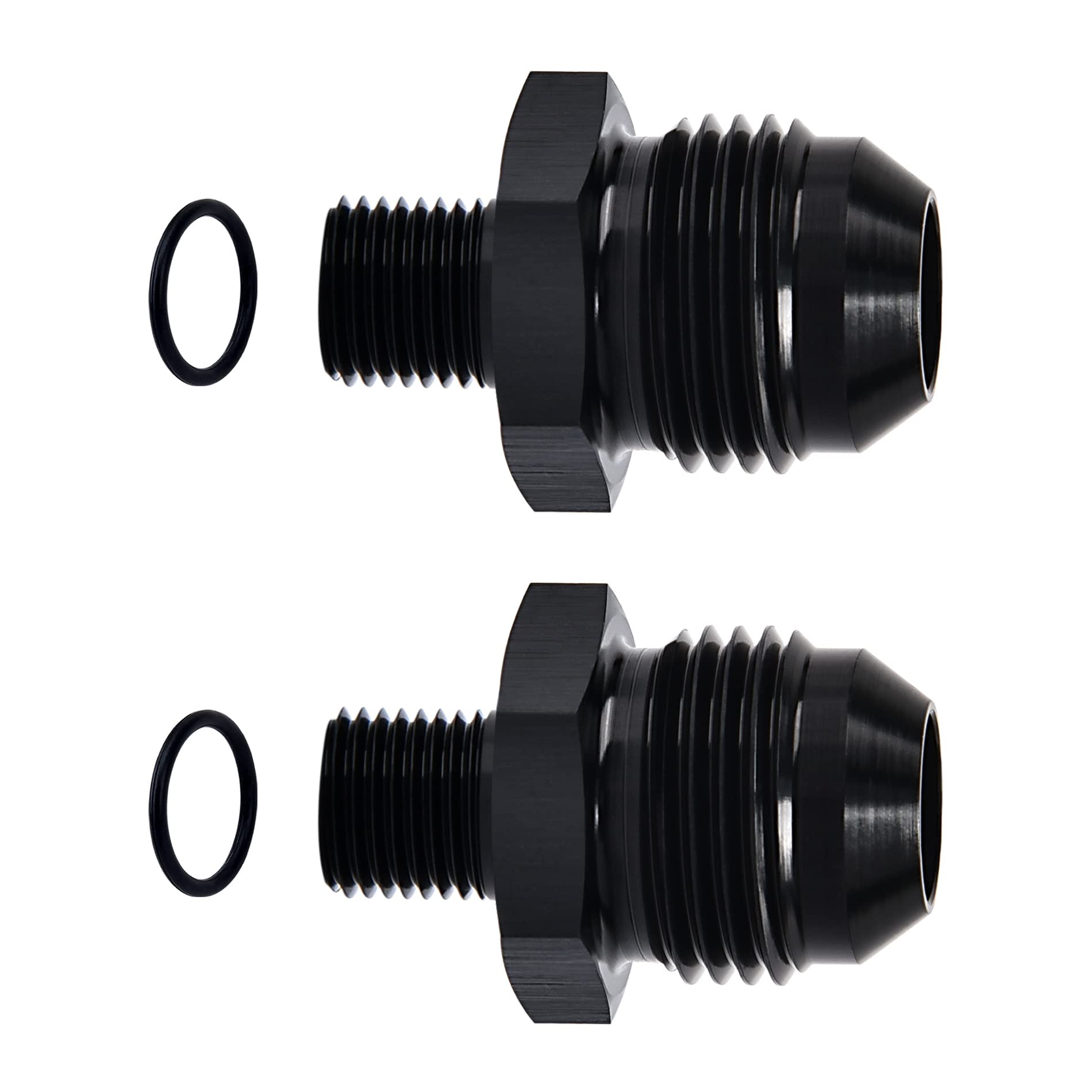 Evil Energy 8An Male Flare To M10 X 1.0Mm Male Metric Fitting Adapter Aluminium Alloy 2Pcs