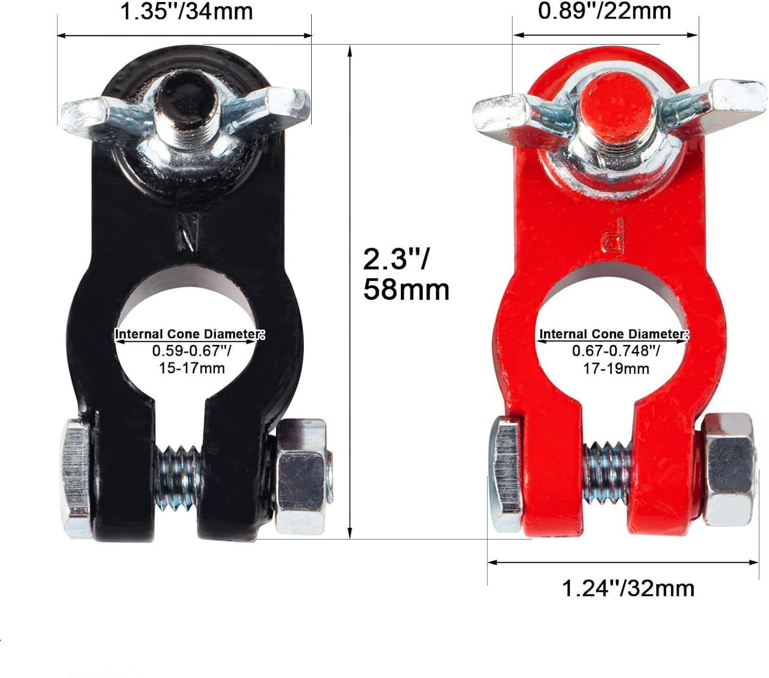 Universal Negative & Positive Battery Cable Terminals