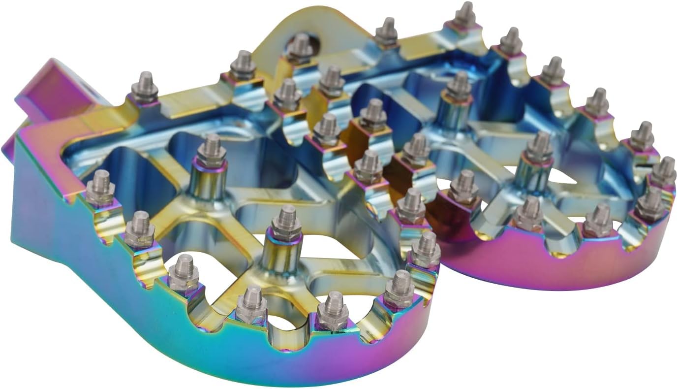 Jfg Racing Dirt Bike Foot Pegs With Springs,7075 Aluminum Cnc Footpegs Pedals Rests For Surron Light Bee X And S/E Ride Pro Ss/Crf150F Crf230F 03-19/X160/X260-Metallic