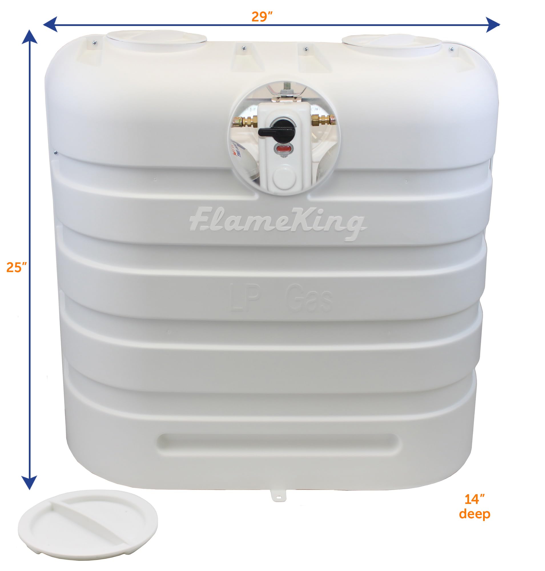 Flame King Dual 30LB LP Propane Tank Cover, Heavy Duty Plastic, White, Model YSN-PCC-RV30-WHT for RVs and Trailers