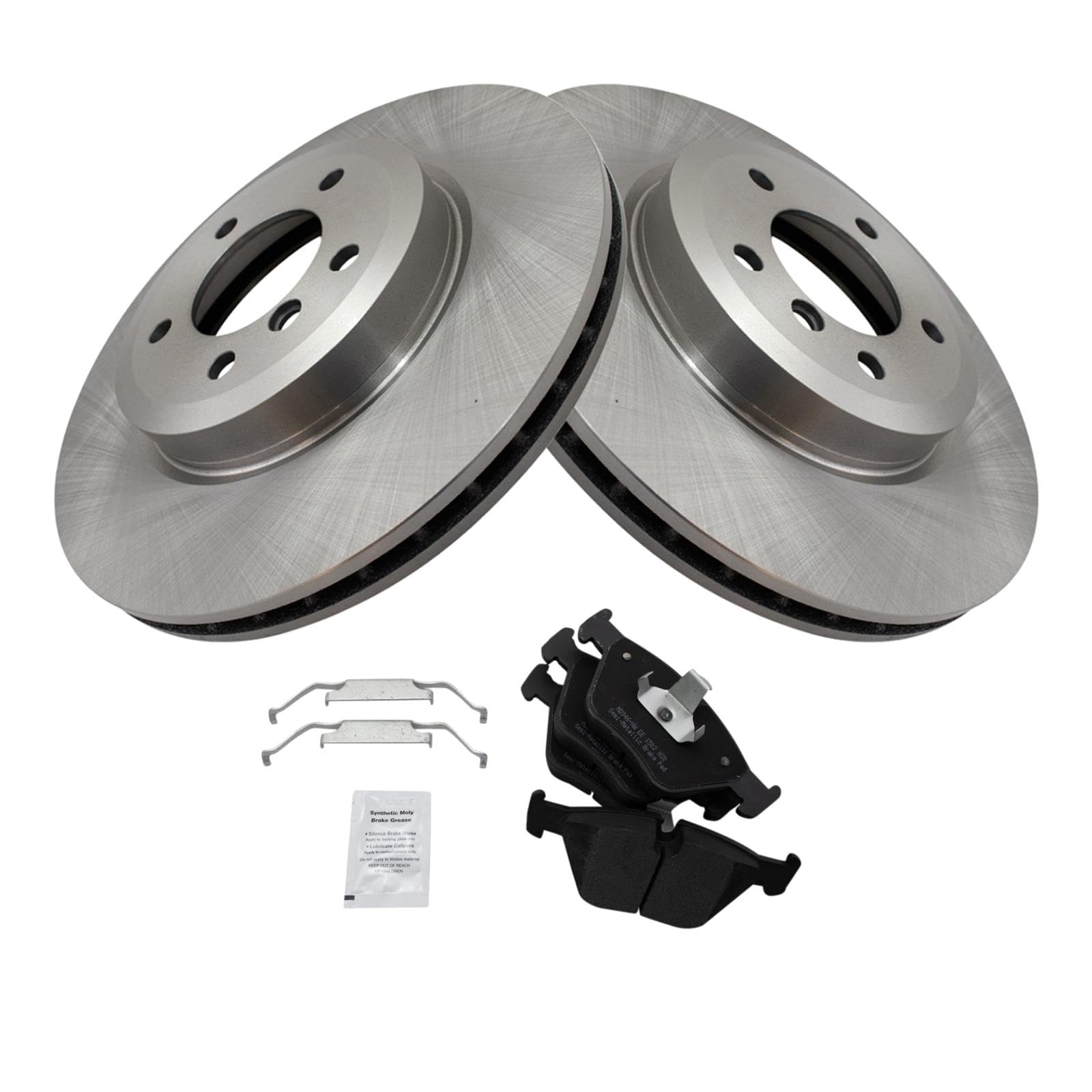 Trq Front Brake Pad & Rotor Kit Brake Pads Brake Rotor Semi-Metallic Compatible With 2001-2006 Bmw 330Ci 2001-2005 330I 330Xi 20