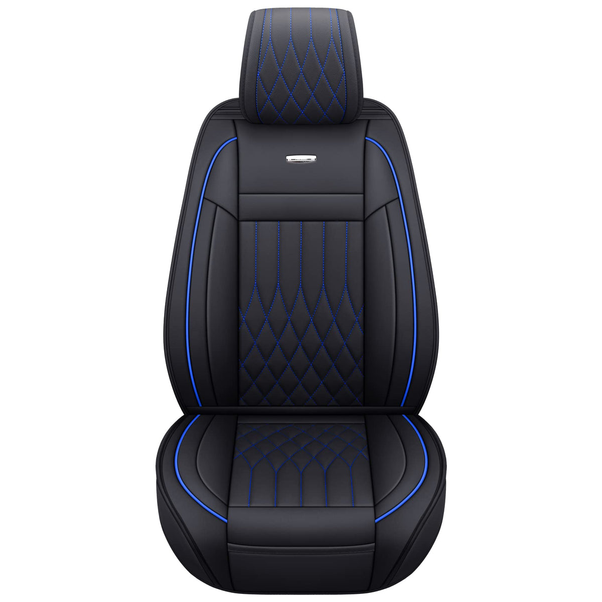 Aierxuan Customized For Chevrolet Chevy Silverado Gmc Sierra Car Seat Covers Front Pair With Waterproof Faux Leather 2007-2023 1500/2500/3500Hd Crew,Double,Extended Cab Pickup Truck Black And Blue