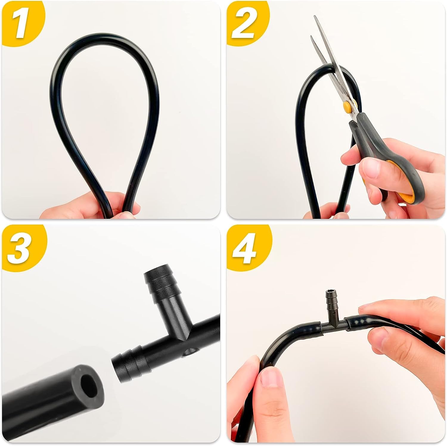 Shineyoo Silicone Vacuum Tubing Hose 6.6 Ft 6Pcs With Vacuum Connector 12 Sizes 128Pcs, 1/8'' 5/32'' 3/16'' 1/4'' 5/16'' 3/8'' I