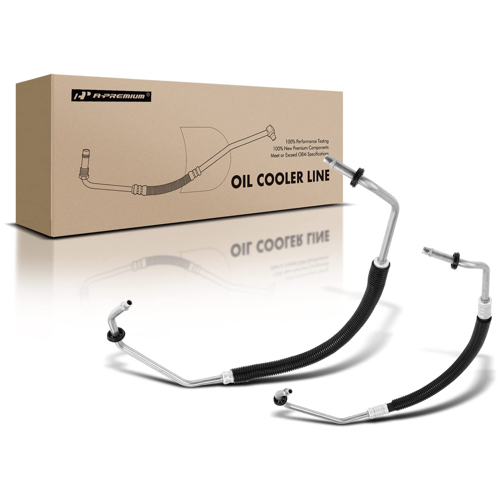 A-Premium Automatic Transmission Oil Cooler Line Hose Assembly Compatible With Dodge Grand Caravan 2008-2019 & Chrysler Town & C