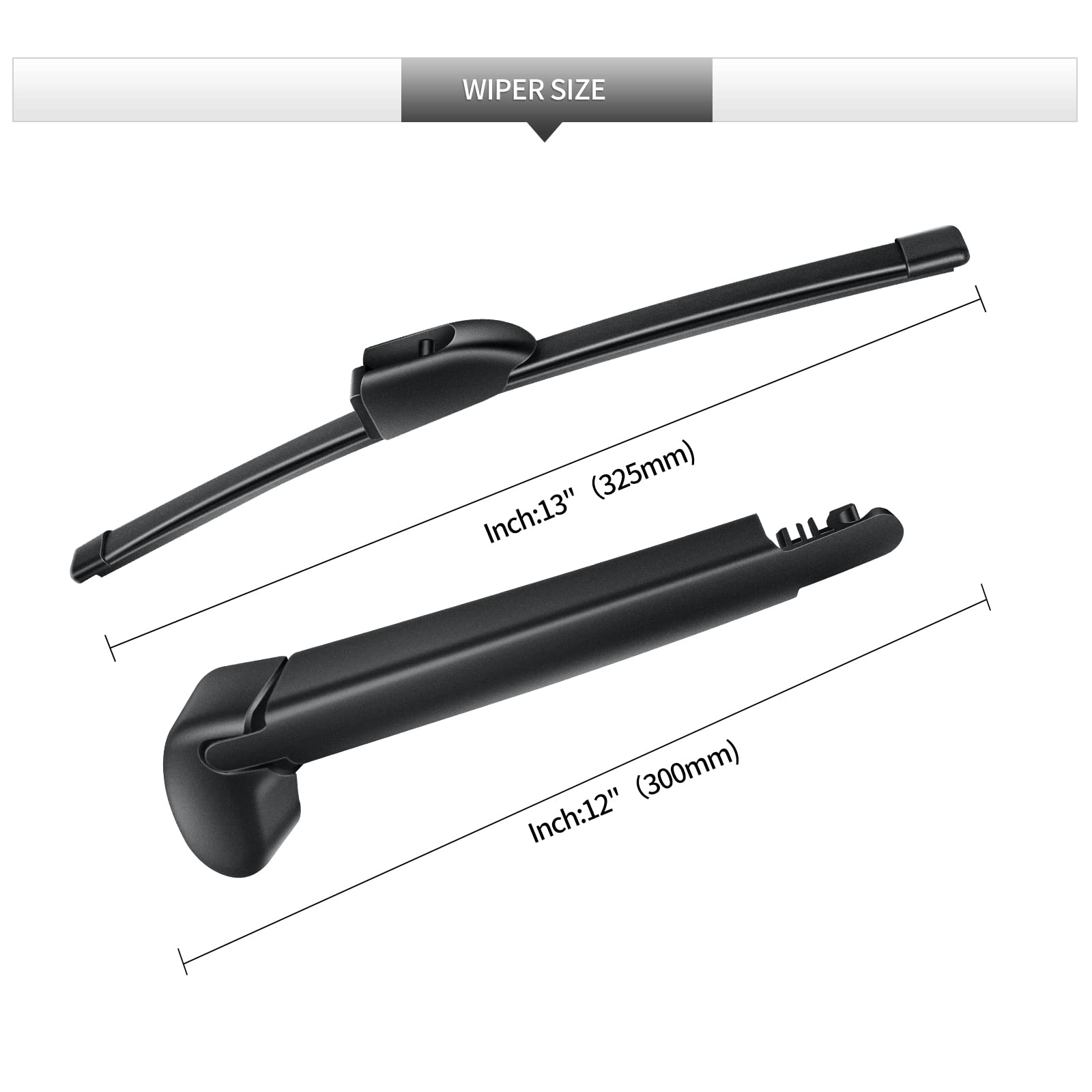 Replacement For Jaguar F-Pace 2017-2023 Rear Windshield Wiper Blade Arm Set-Car Back Window Wiper Assembly Replacement (Rear Wiper For Jaguar F-Pace)