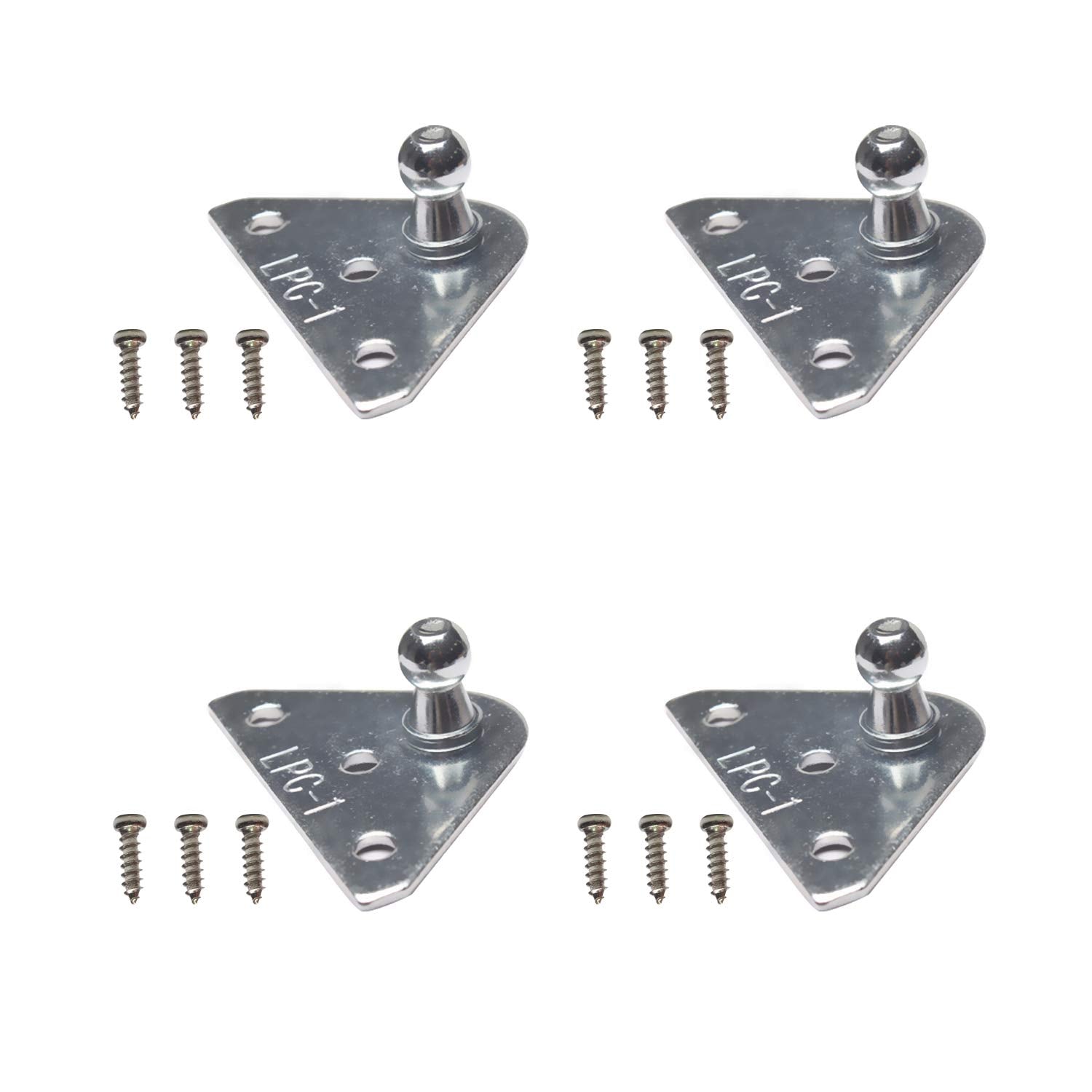Beneges 4 Pcs 10Mm Ball Stud Mounting Brackets Witch Screws Universal Gas Spring Lift Support Strut Force Per Set 255 Lbs / 1134