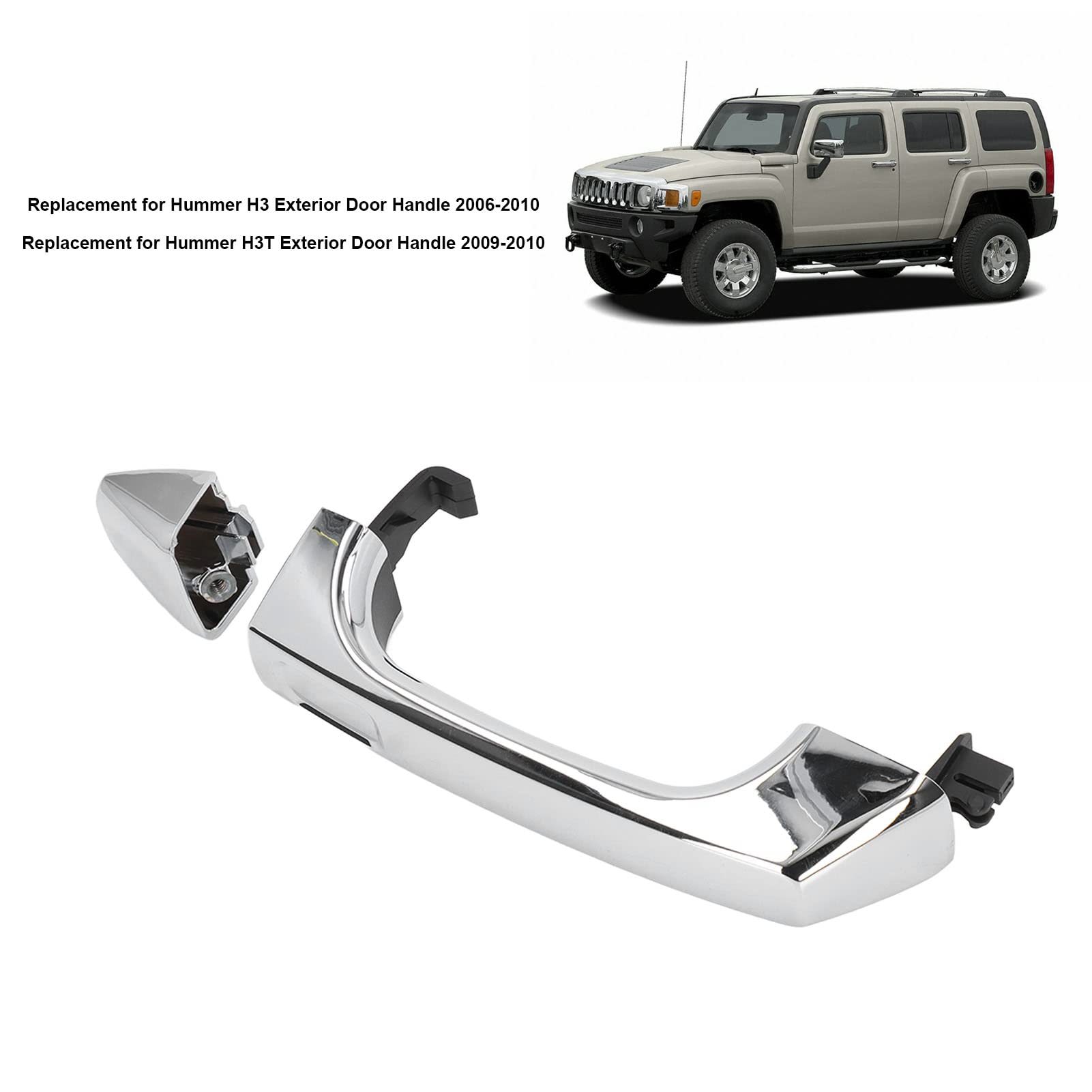 Kimiss Car Chrome Exterior Outside Door Handle Replacement For H3 2006-2010 15296932 Car Outer Door Handle Stylish Chrome Finish