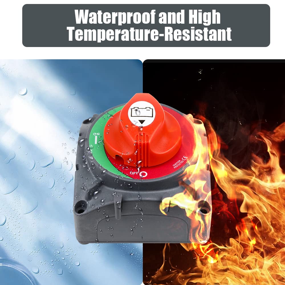 DIKJAK 600A Heavy Duty Battery Disconnect Switch, 12-48V Battery Cut Off Switch with Installation Accessories, Kill Switch Batte