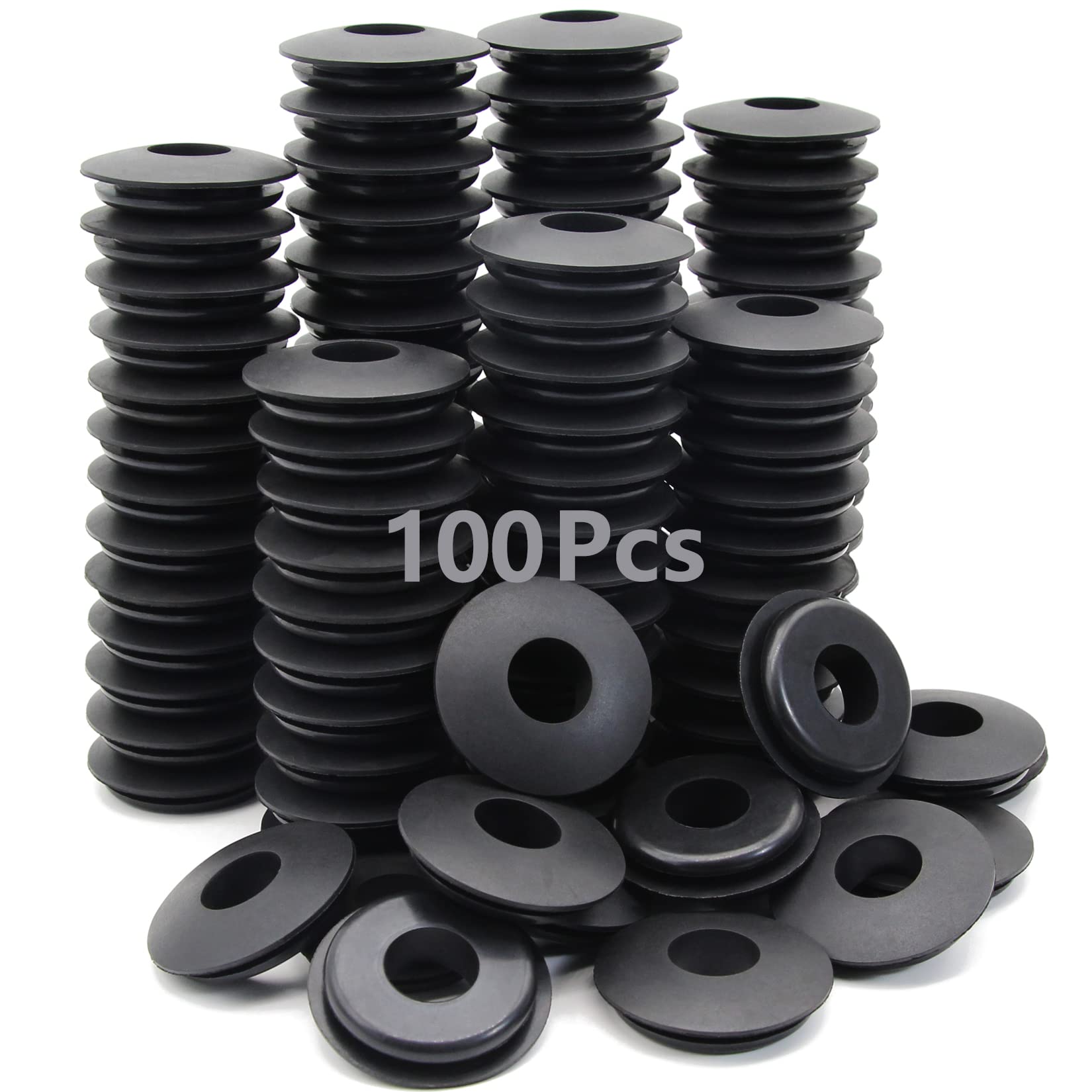 Grepspud 100Pcs Glad Hand Seals Rubber Truck Gladhand Seals Black Polyurethane Seal Washers Grommets Round Gaskets For Semi Trucks Trailers Tractors, Parts Number 10028