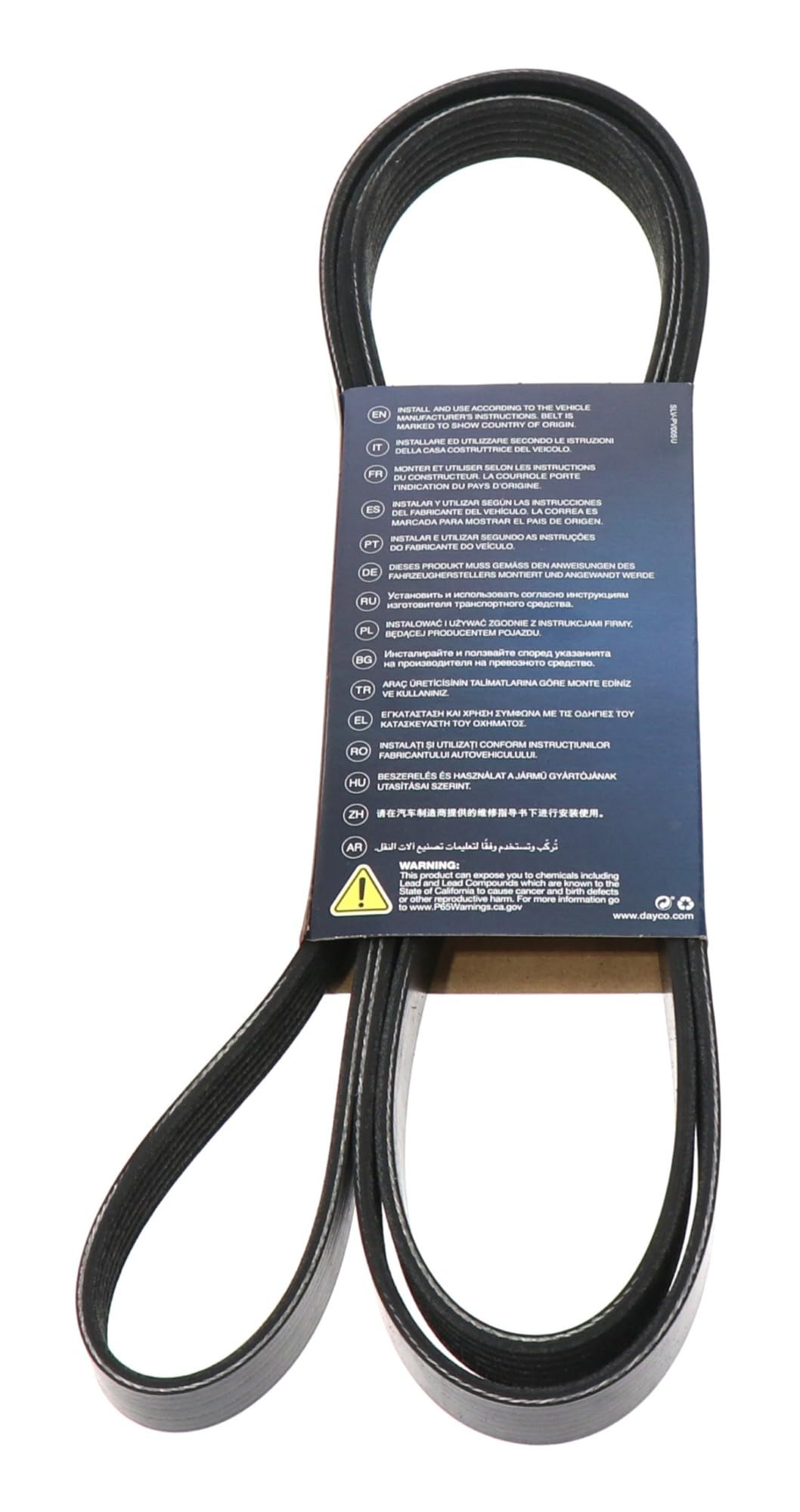 Dayco 5060935 Serpentine Belt 93.5” Long 6-Rib Belt , Black