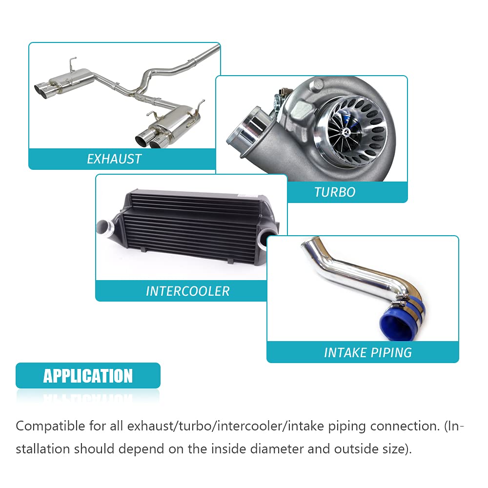 2 PCS Universal 2.25'' ID to 3'' OD Exhaust Pipe Adapter Connector Reducer 304 Stainless Steel 2.25 Inch to 3.0 Inch 2 1/4    ID