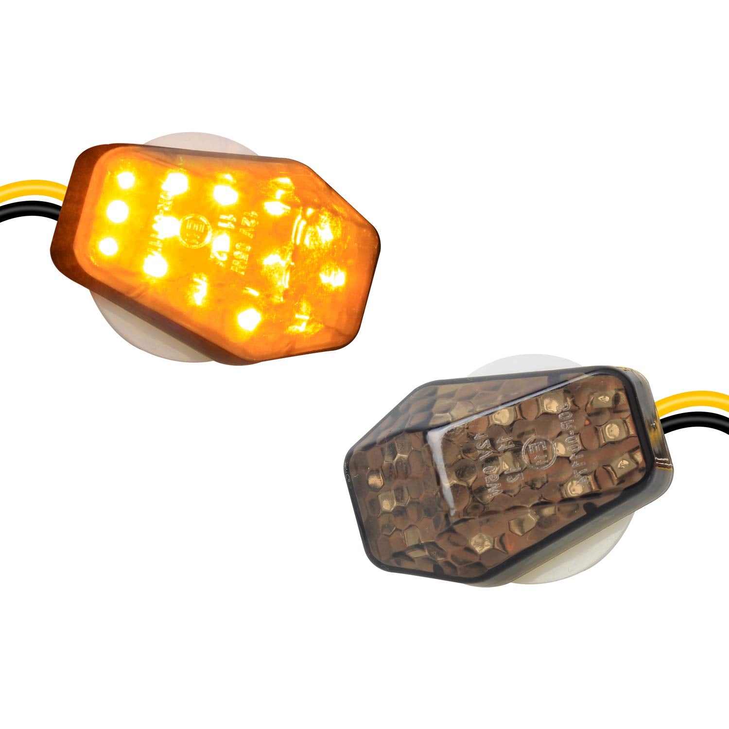 Nthreeauto 2Pcs Amber Flush Mount Led Turn Signal Lights Compatible With Suzuki Gsxr 600 750 1000, Sv 650/650 S 1000/1000 S, Ban