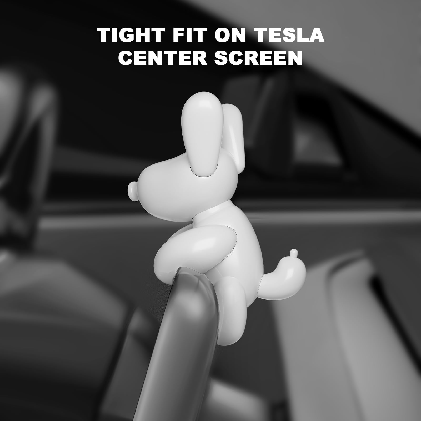 KUNIST Dog Mode Mini Screen Decoration for Tesla Model Y & Model 3 - White, Tibo1603, PVC Ornament Gift Box, 2017-2026 Compatibility