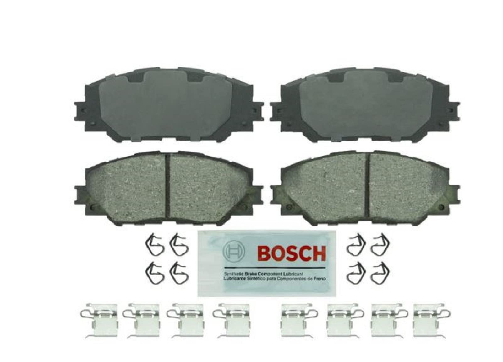 BOSCH BE1210H Blue Ceramic Disc Brake Pad Set With Hardware - Compatible With Select Lexus HS250h; Pontiac Vibe; Scion xB, xD; T