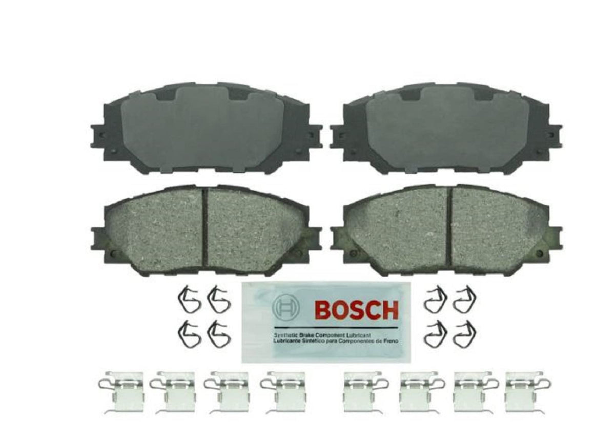 BOSCH BE1210H Blue Ceramic Disc Brake Pad Set With Hardware - Compatible With Select Lexus HS250h; Pontiac Vibe; Scion xB, xD; T