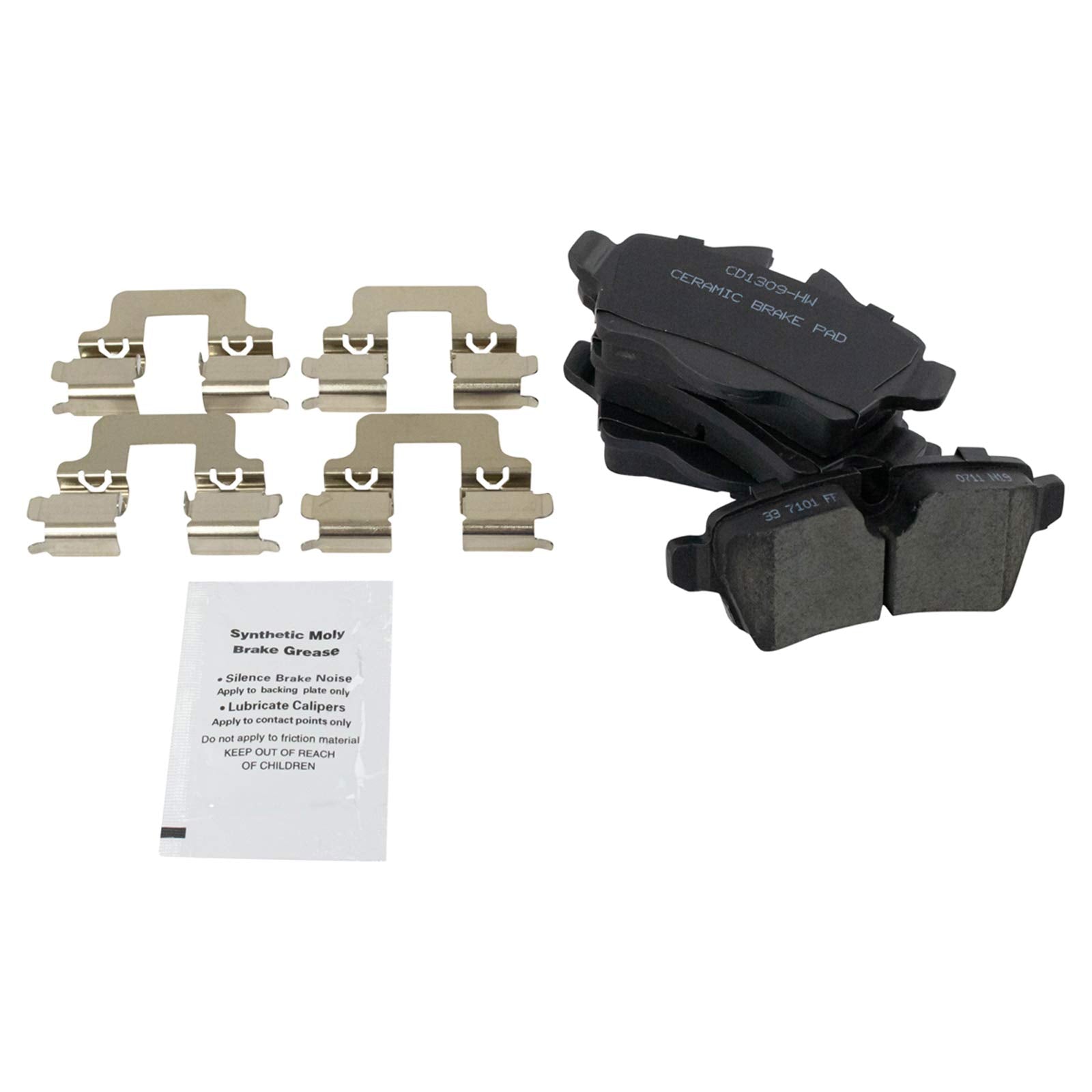 Trq Rear Brake Pad & Rotor Kit Brake Pads Brake Rotor Ceramic Premium G-Coated Compatible With 2008-2015 Mini Cooper