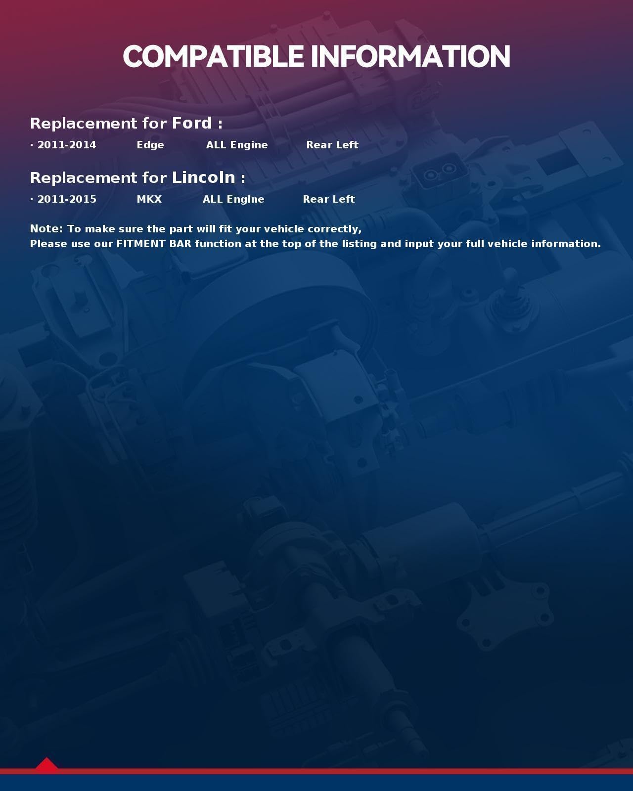 Kax Rear Left Brake Caliper 18B5299 Compatible For Edge 2011-2014, Mkx 2011-2015, Replacement Brake Caliper