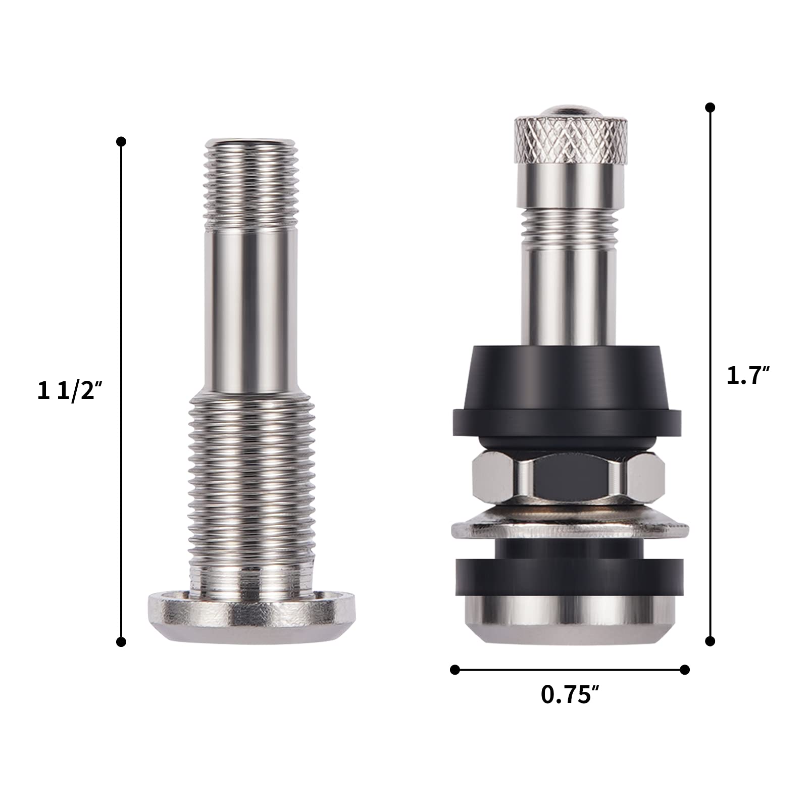 Vaincre 4 Pcs Tr416 Metal Valve Stems, Tire Valve Stems, High Pressure Valve Stems Outer Mount Fits 0.453'' And 0.625'' Rim Hole