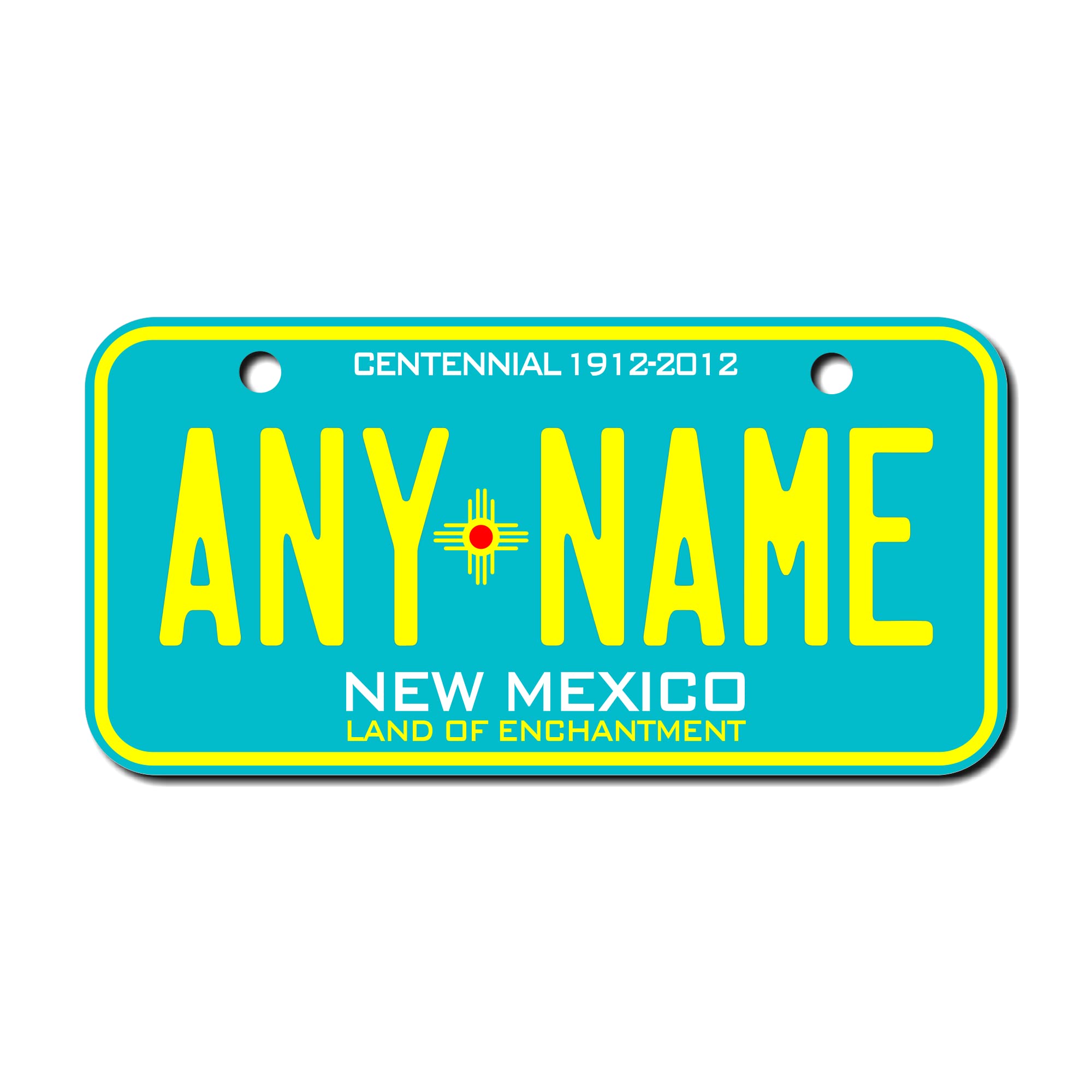 Teamlogo Personalized New Mexico License Plate - Sizes For Kid 'S Bikes, Cars, Trucks, Cart, Key Rings Version 3 (3 X 6 Aluminum
