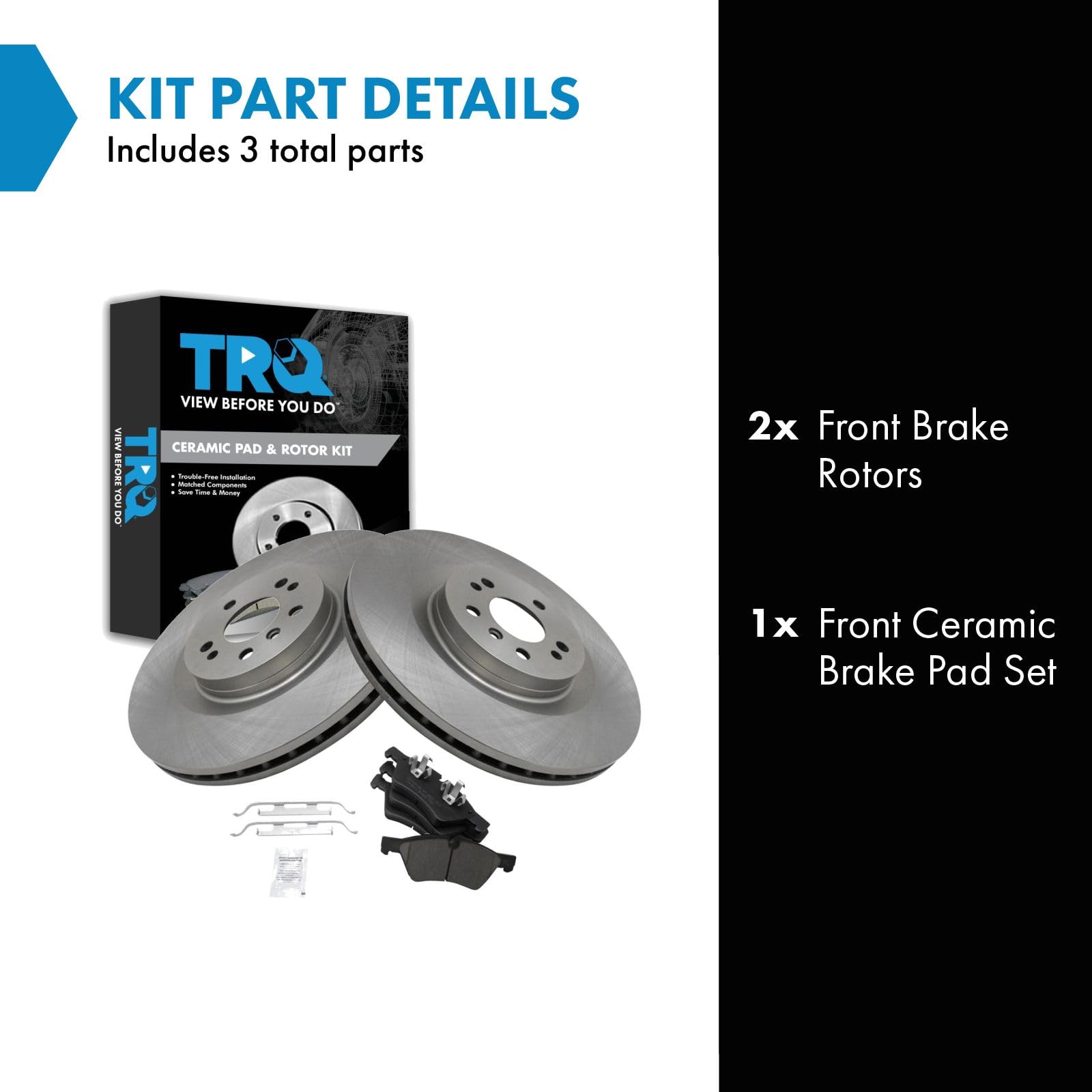 Trq Front Brake Pad & Rotor Kit Compatible With 2006-2012 Mercedes-Benz