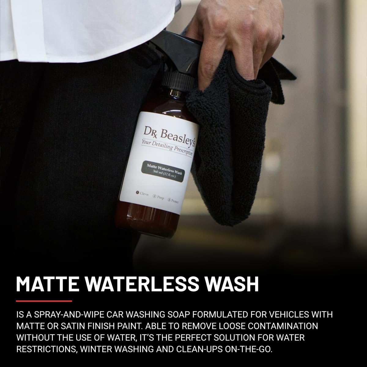 Dr. Beasley's Matte Waterless Wash 1 Gal - No Water Needed, Easily Removes Dirt & Dust, High Lubricity Formula Safe for Surfaces