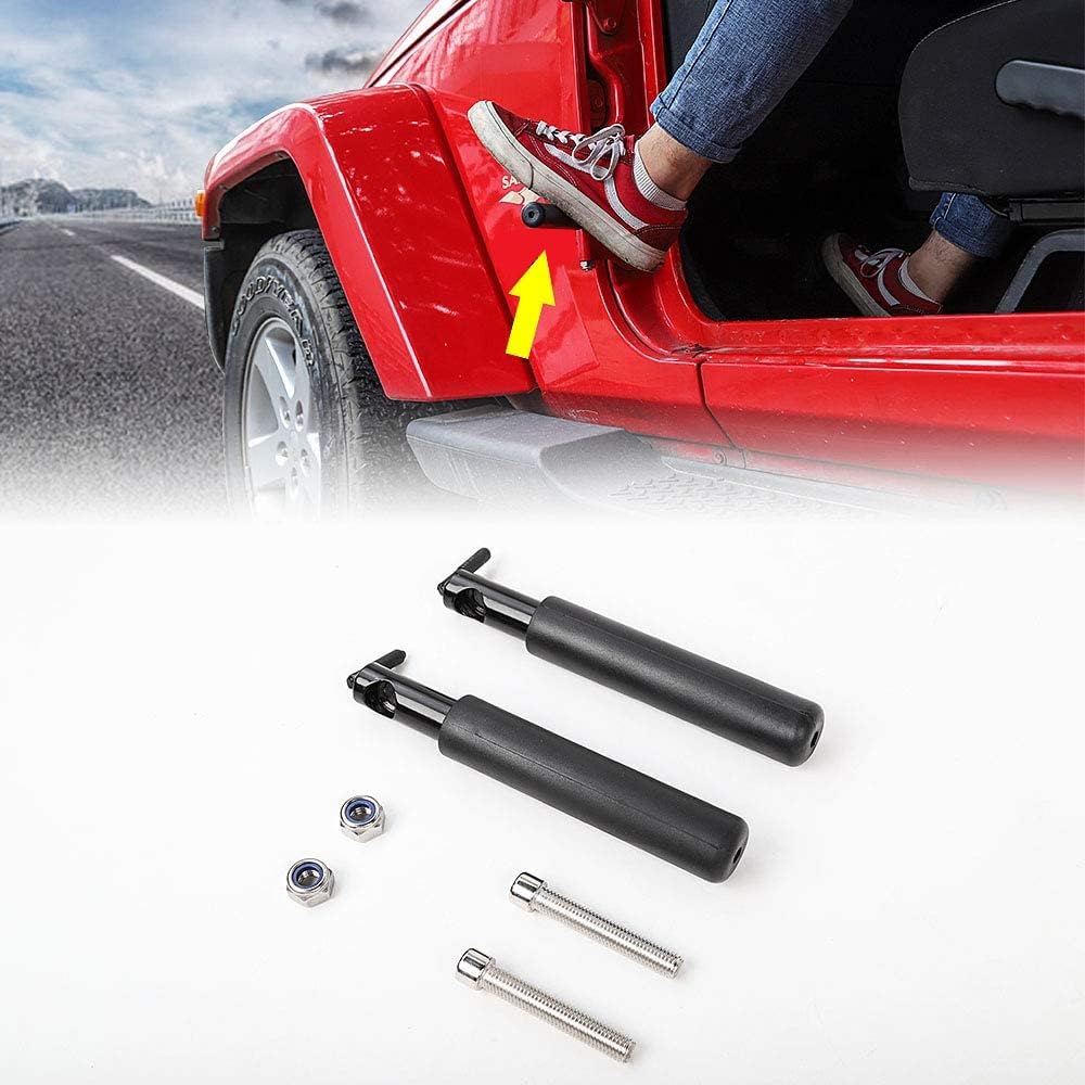 Jecar Foot Pegs Rests Pedal Foot Rest Kick Panel Made Of Solid Steel For 2007-2023 Jeep Wrangler Jk Jku Jl Jlu Jt, 1 Pair