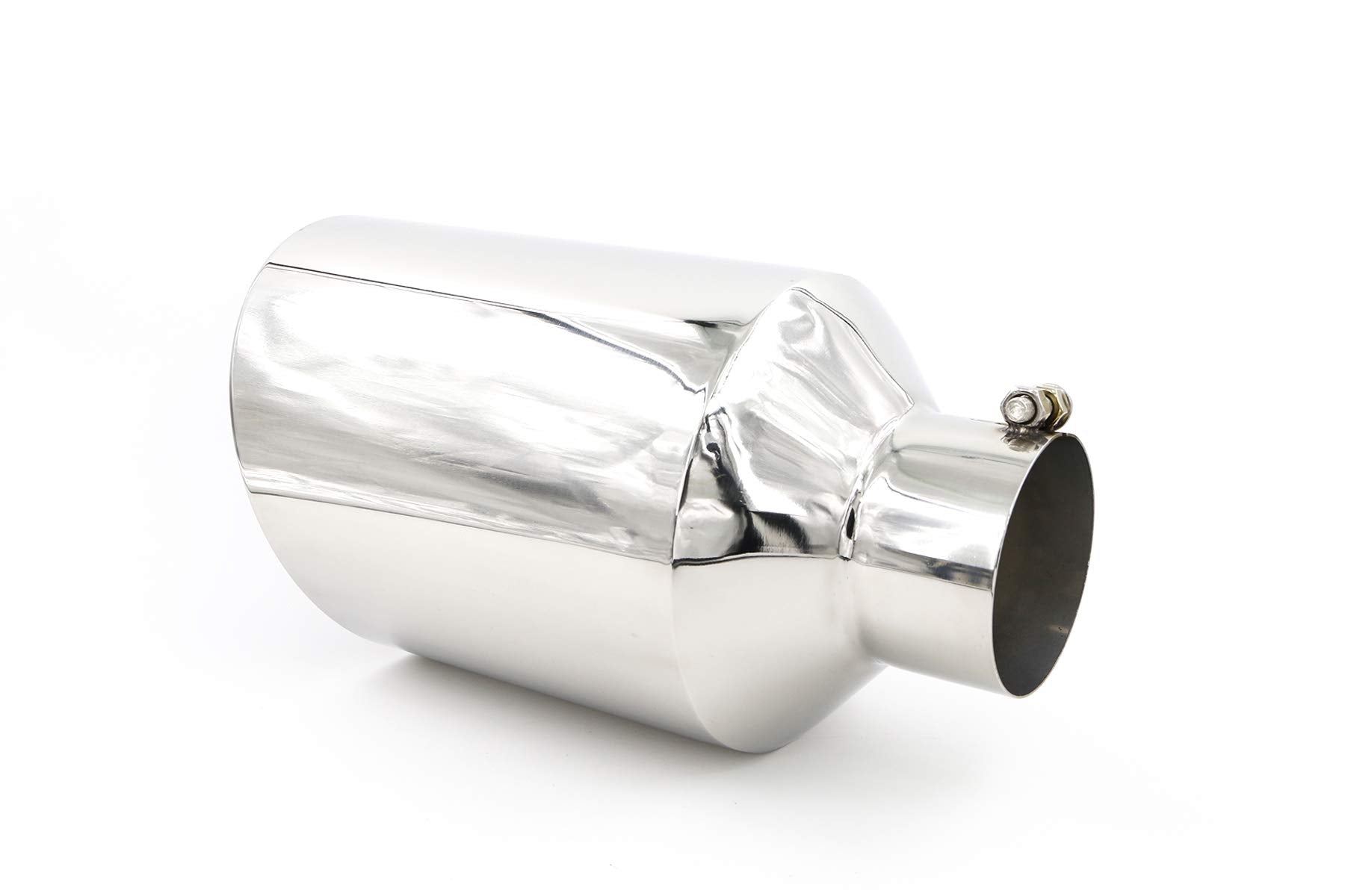 Rp Remarkable Power, 4'' Inlet 8'' Outlet 15'' Overall Length Long Stainless Steel Rolled Edge Diesel Exhaust Tip Ext29