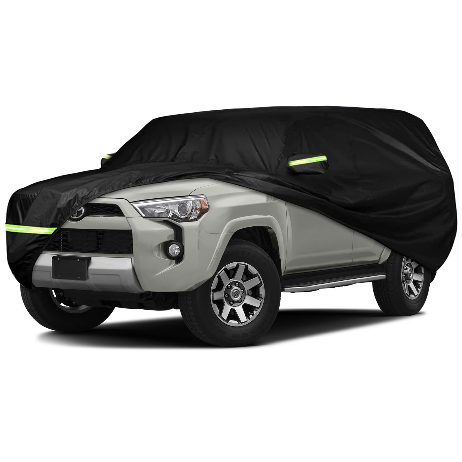 Waterproof Car Cover Compatible with Toyota 4Runner 2002-2020 2021 2022 2023, 210T Car Covers with Zipper Door Reflective Strips