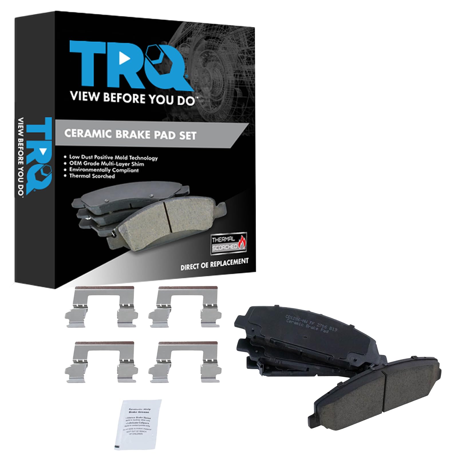 TRQ Front Brake Pads Ceramic Compatible with 2005-2013 INFINITI QX56 2014-2021 QX80 2006-2019 Nissan Armada 2008-2021 TITAN 2011