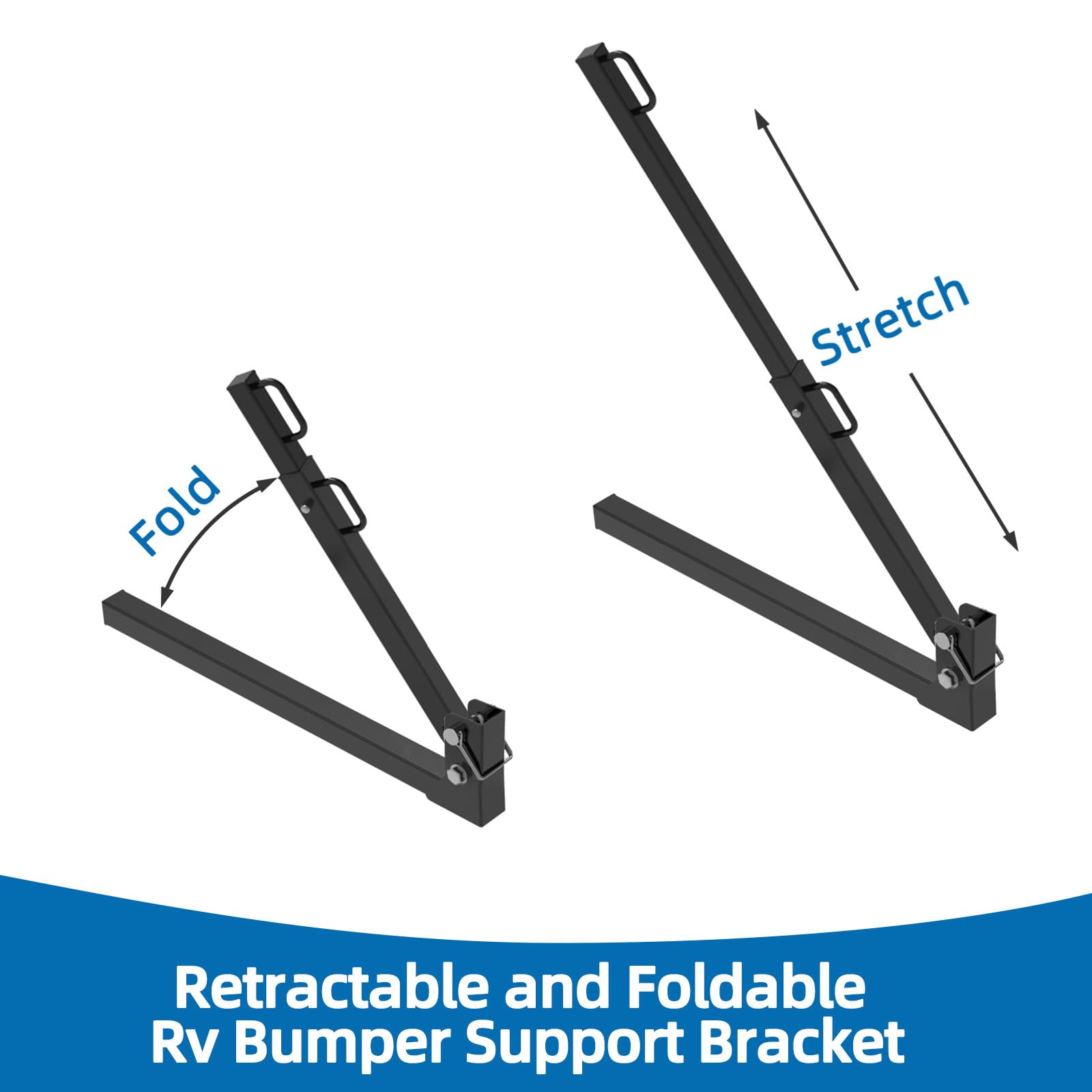 RV Bumper Rack, Bumper Mount Waste Tank Rack with Heavy-Duty Straps, RV Bumper Support Bracket,Fits 4-4.5 inches Bumpers