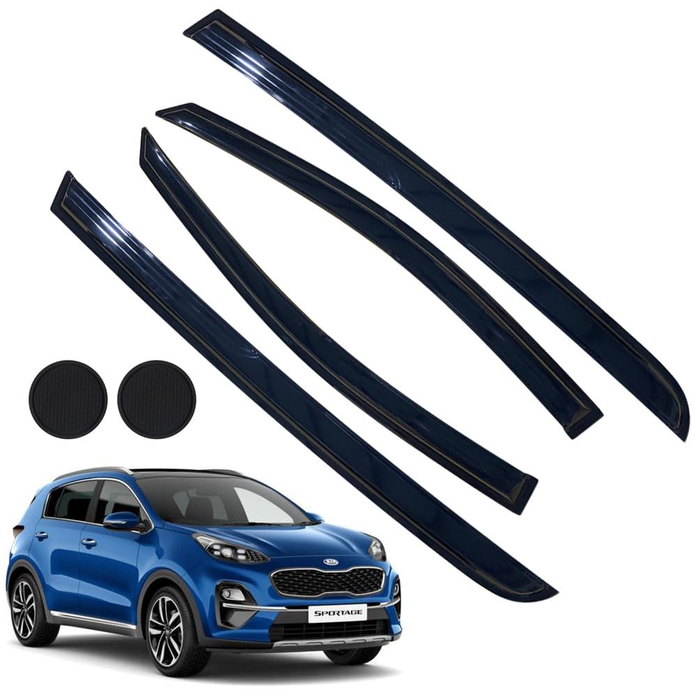 Rain Guards For Kia Sportage 2017-2022, Tape-On Side Window Deflectors For Kia Sportage, Window Visors For Kia Cars,For Kia Car