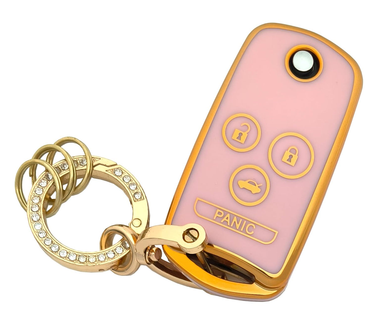 Key Fob Cover Case Shell Keychain For Honda Accord Mdx Rdx Tl Tsx Zdx Pink (For Honda A)