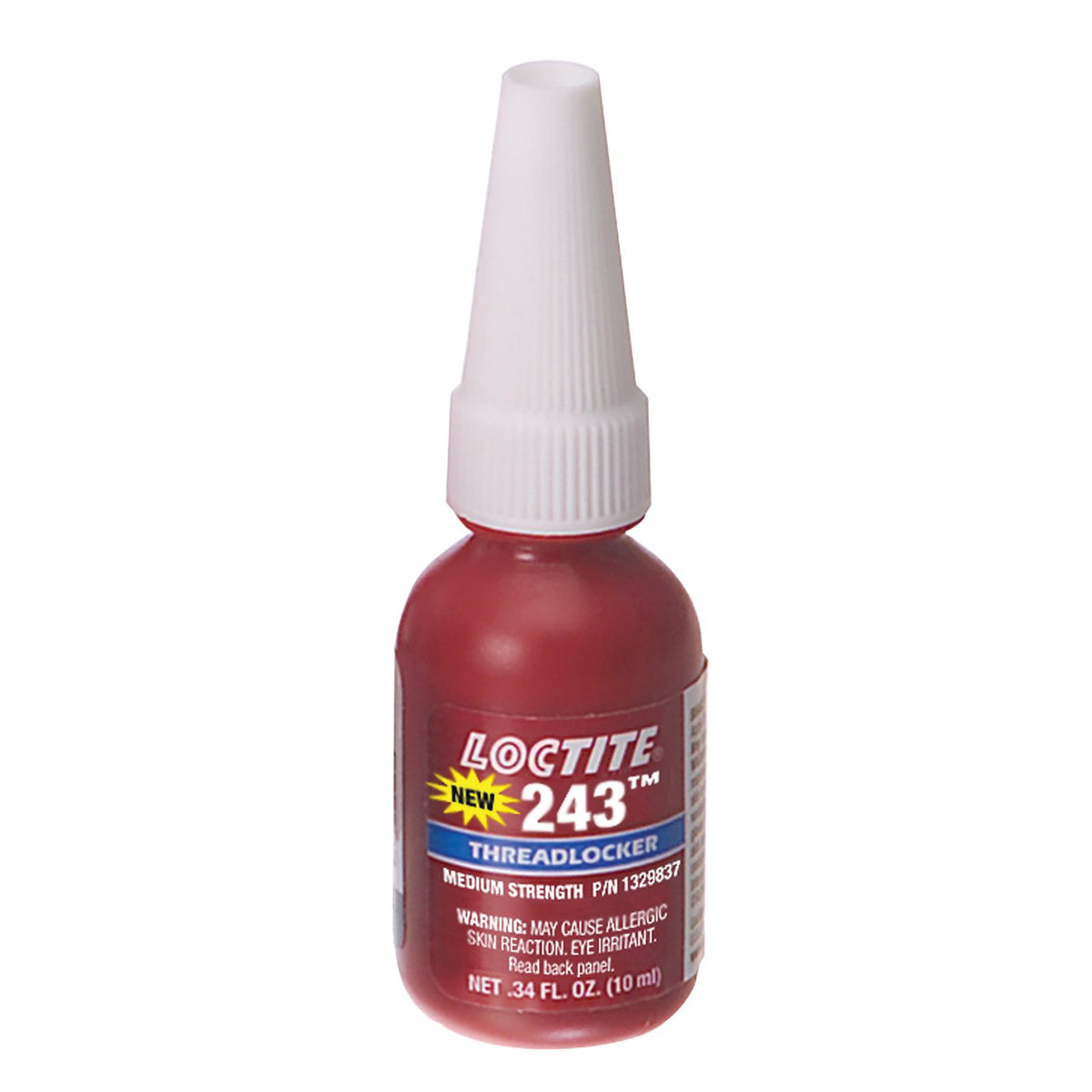 Loctite 1329837 243 Blue Medium Strength Threadlockers, 0.34 oz., 10 mL, 3/4'' Thread