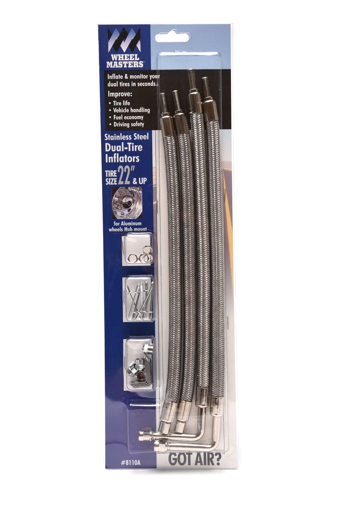 Wheelmaster Wheel Masters 8110A Stainless Steel Hub Mount - 4 Hose Kit For 22 Aluminum Wheels